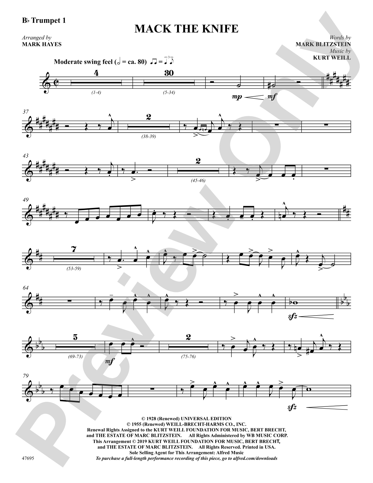 Mack the Knife: 1st B-flat Trumpet