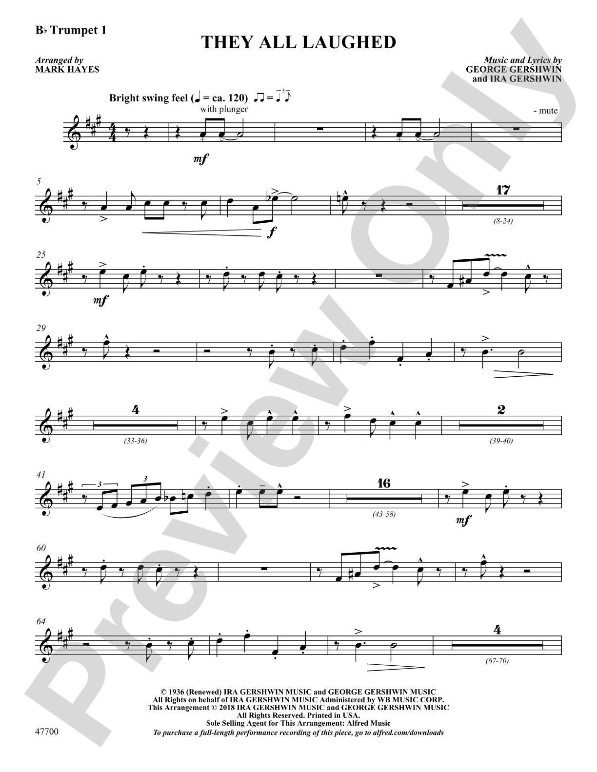 They All Laughed: 1st B-flat Trumpet