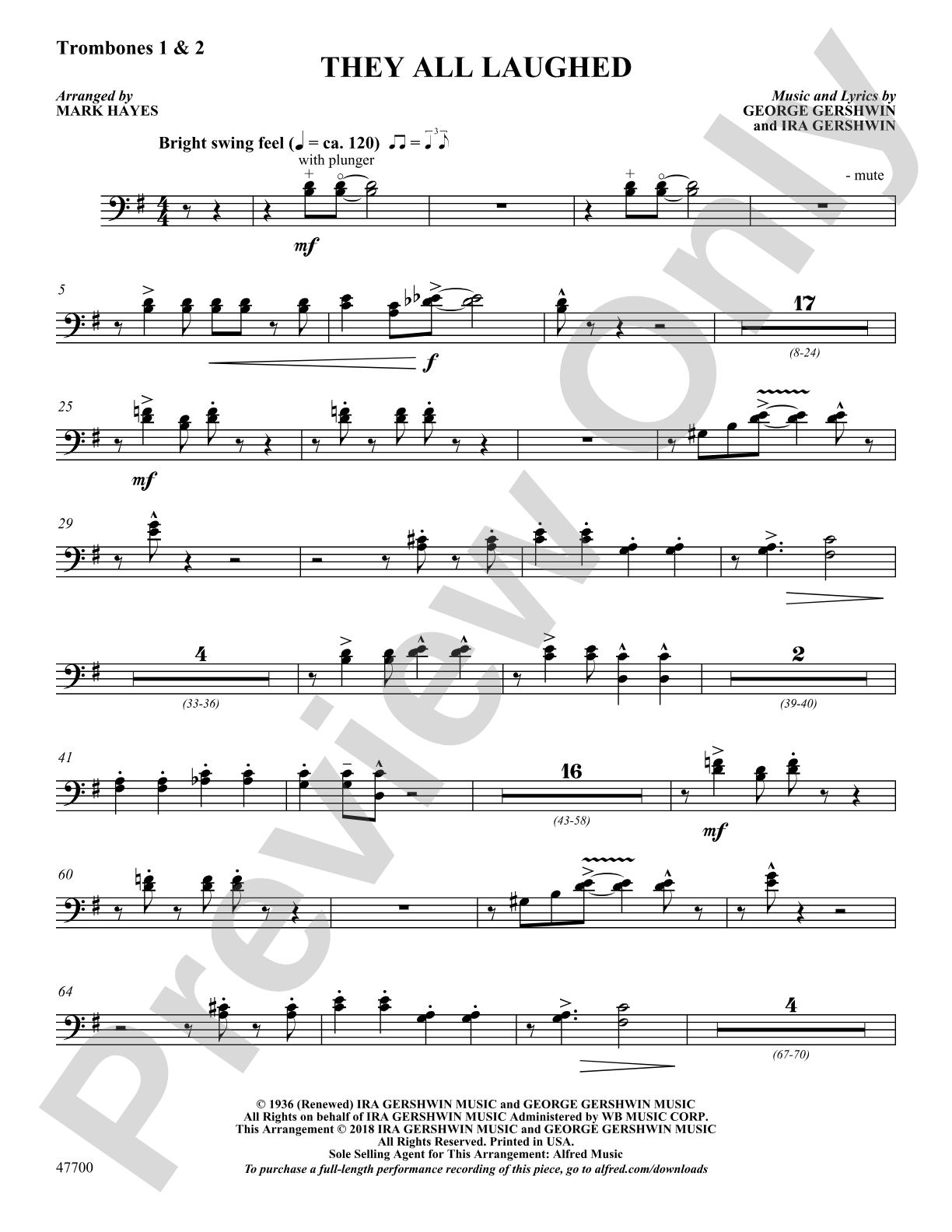 They All Laughed: 1st & 2nd Trombones