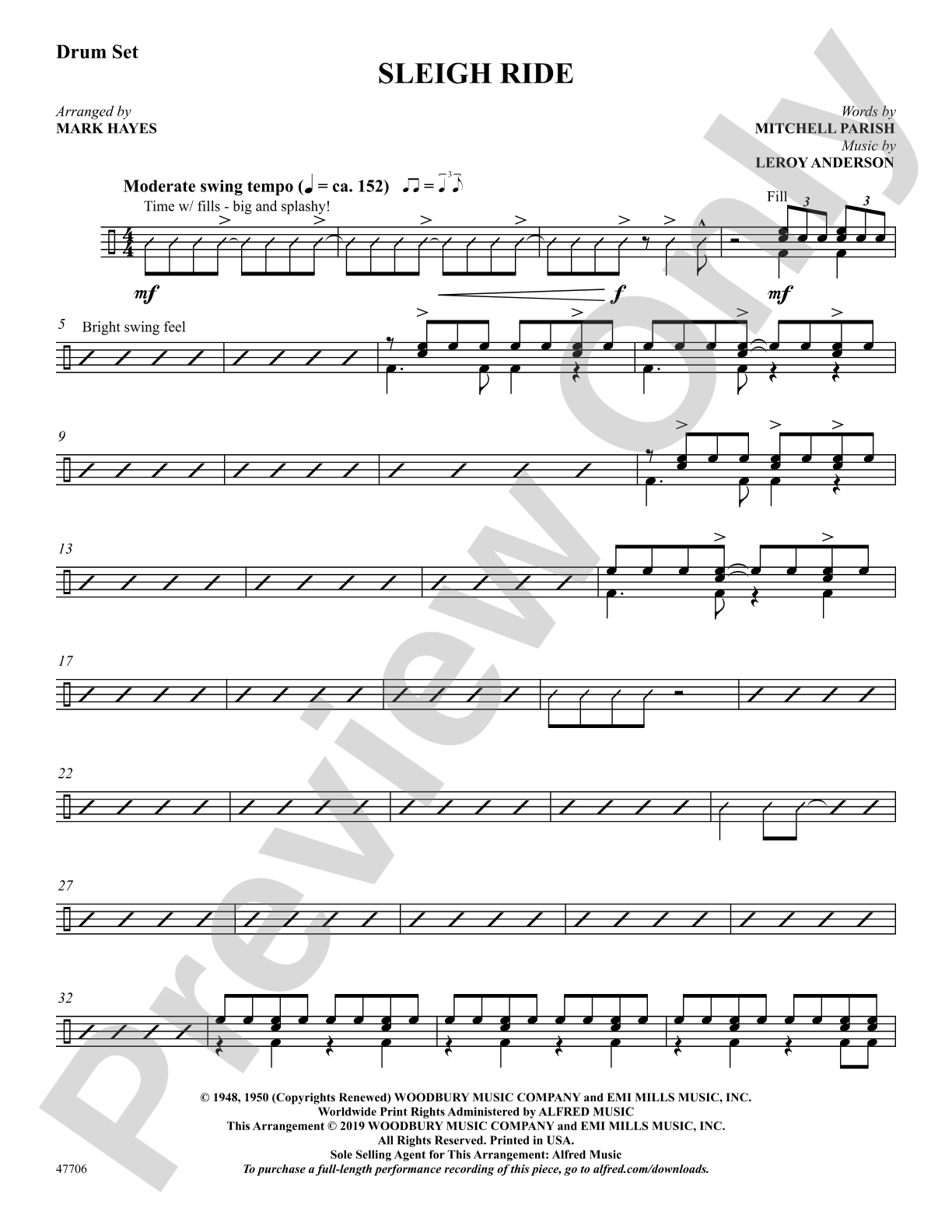 Sleigh Ride: Drums