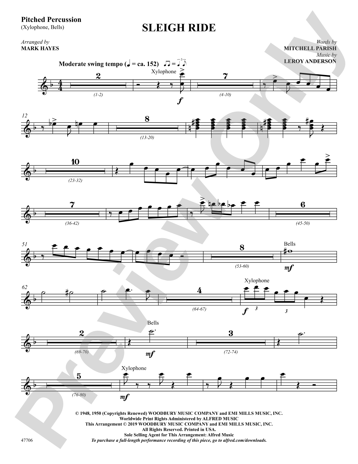 Sleigh Ride: 1st Percussion