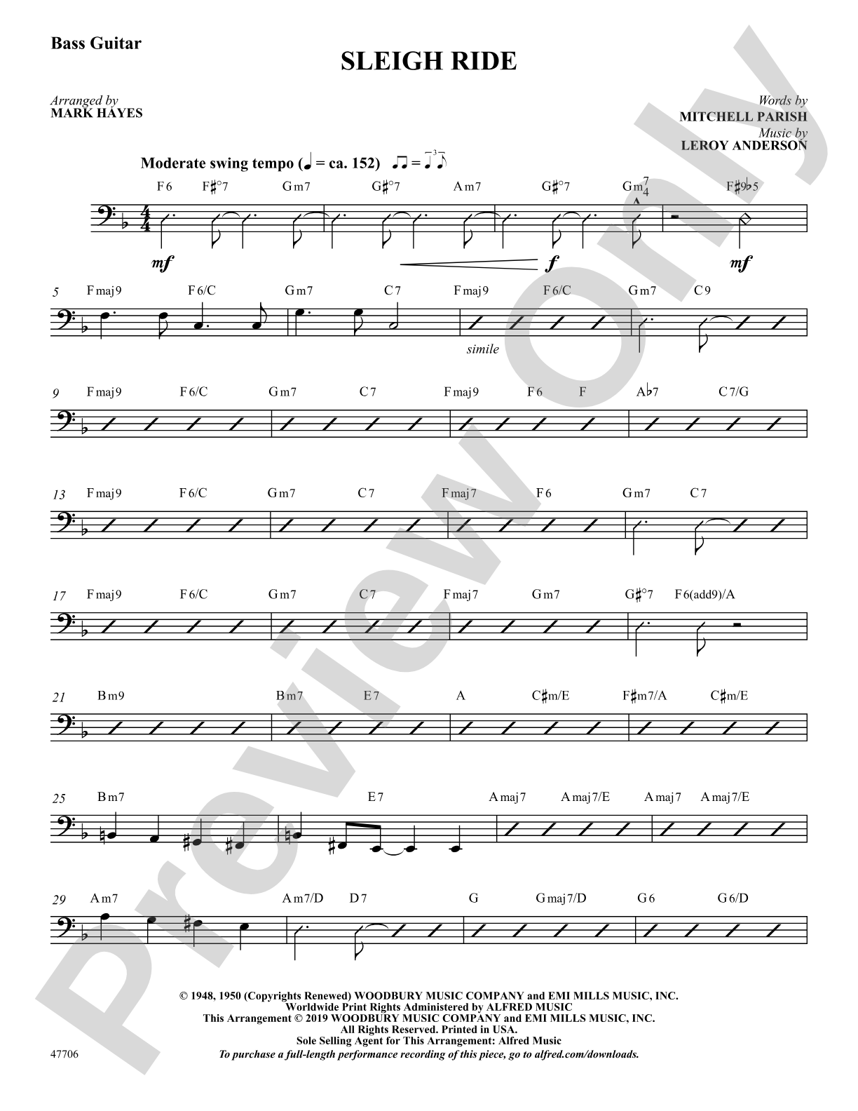 Sleigh Ride: String Bass