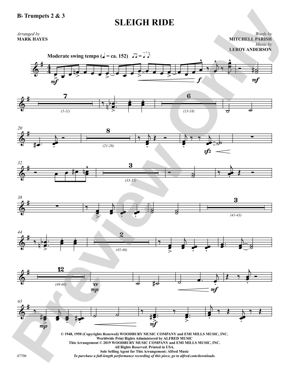 Sleigh Ride: 2nd & 3rd Trumpet