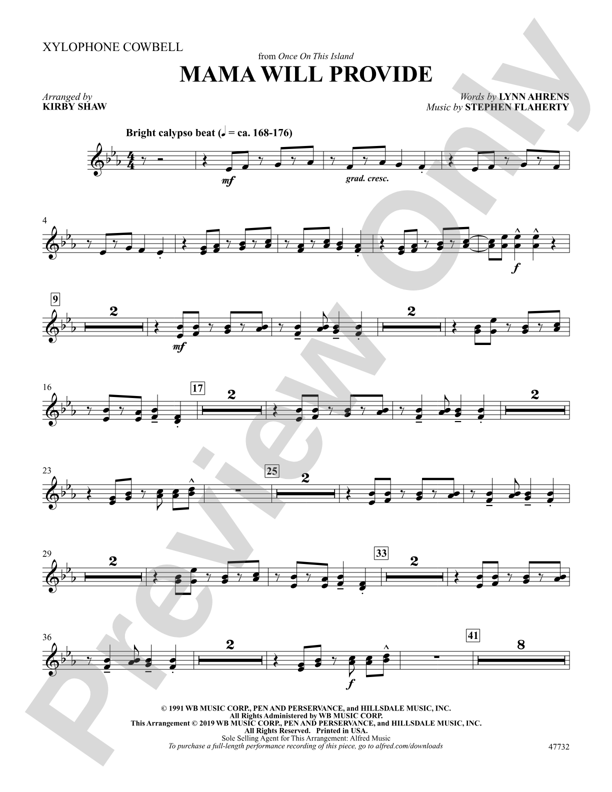 Mama Will Provide: 1st Percussion
