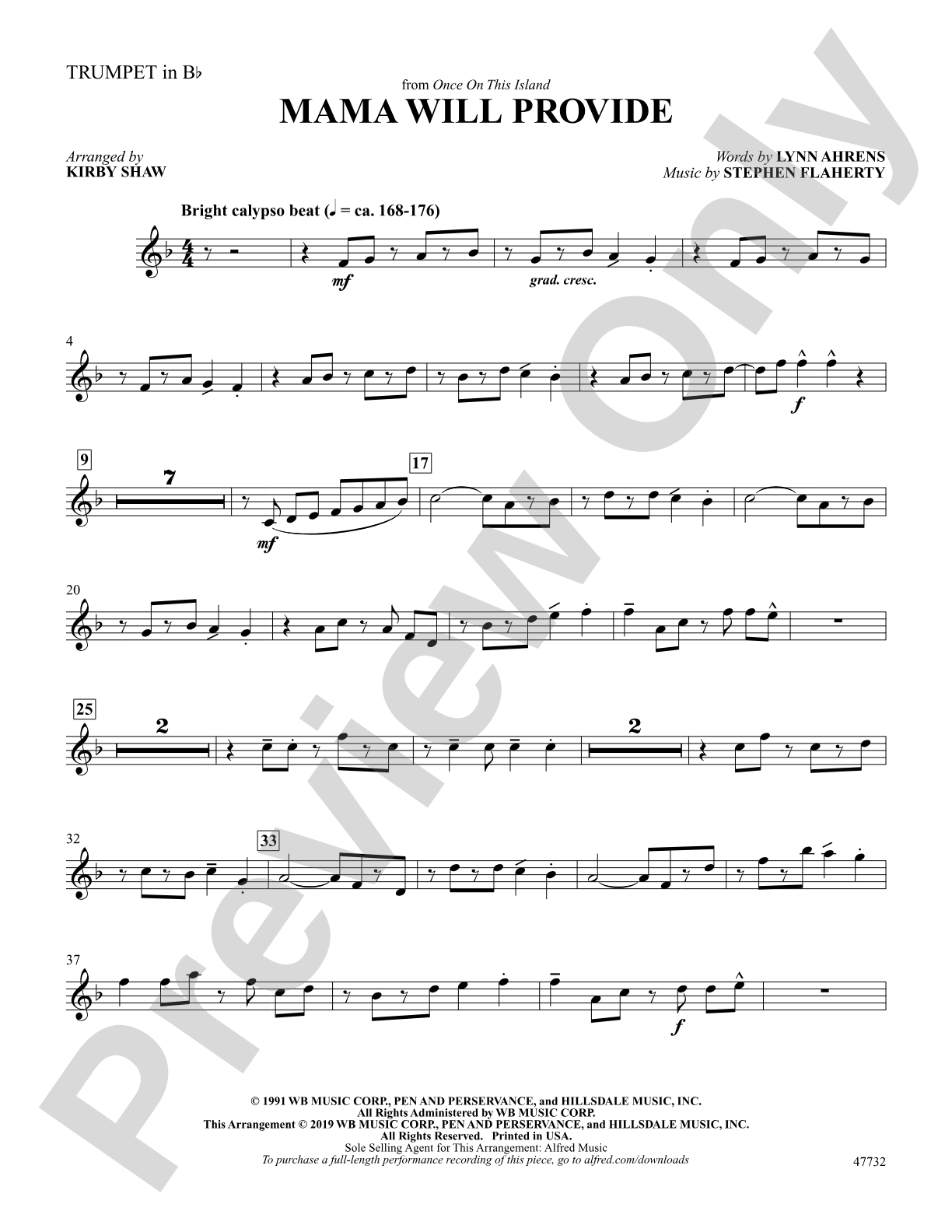 Mama Will Provide: 1st B-flat Trumpet
