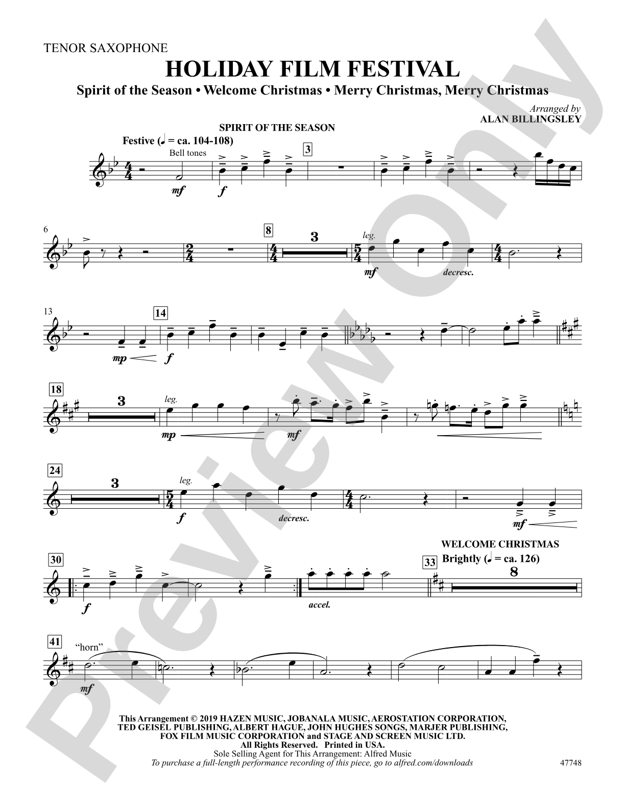 Holiday Film Festival: B-flat Tenor Saxophone
