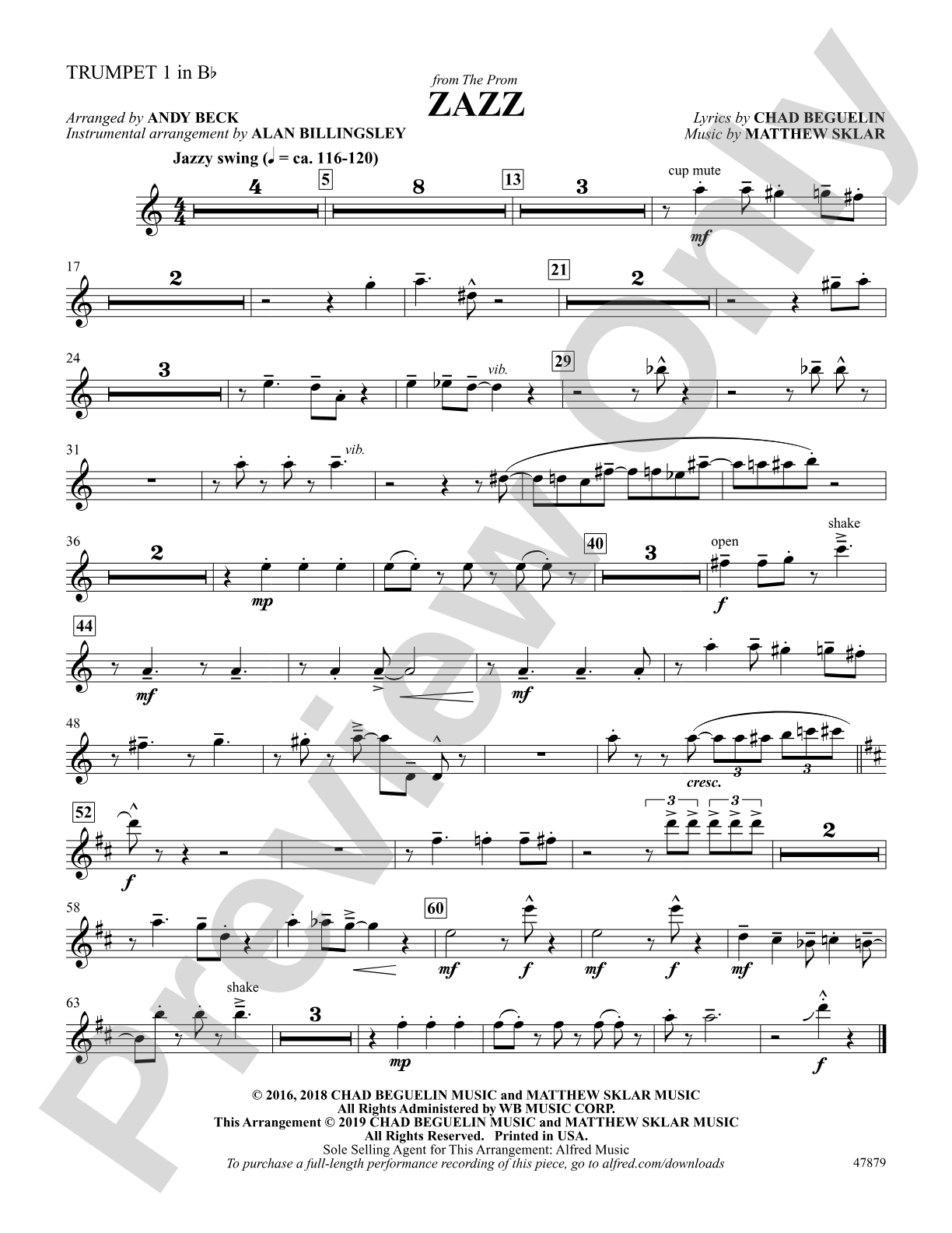 Zazz: 1st B-flat Trumpet