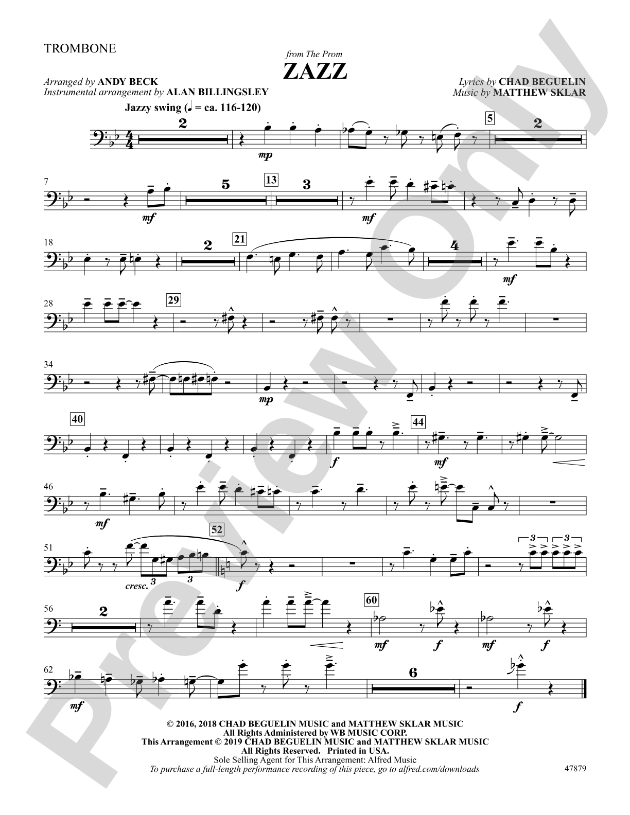 Zazz: 1st Trombone