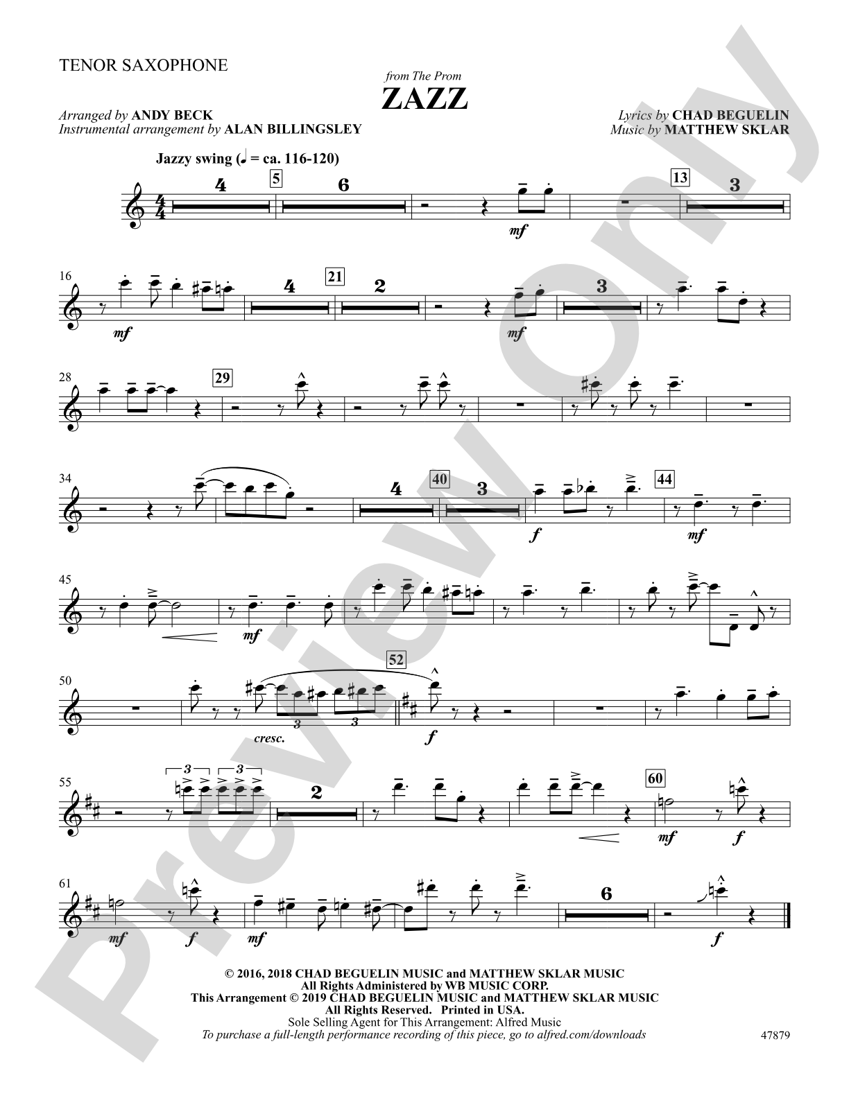 Zazz: B-flat Tenor Saxophone