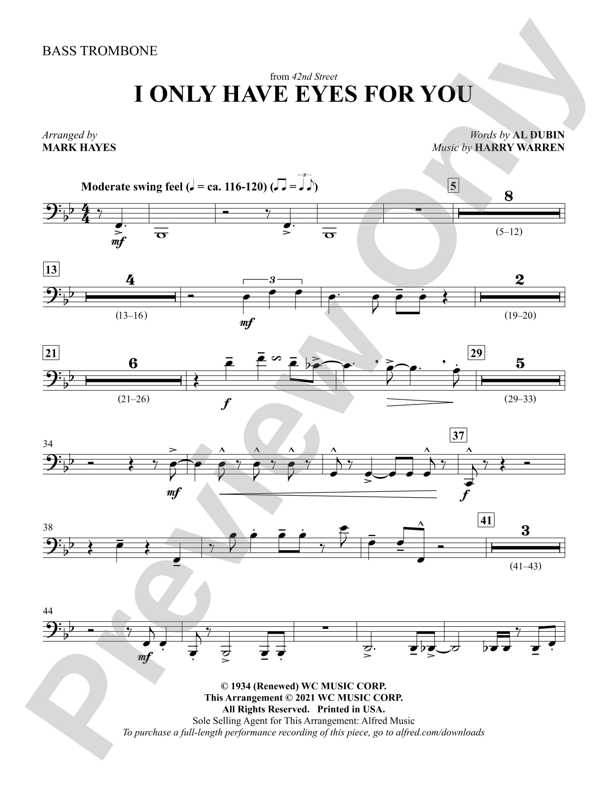I Only Have Eyes for You: Bass Trombone