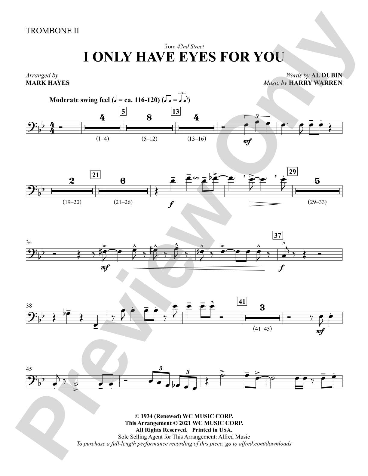 I Only Have Eyes for You: 2nd Trombone