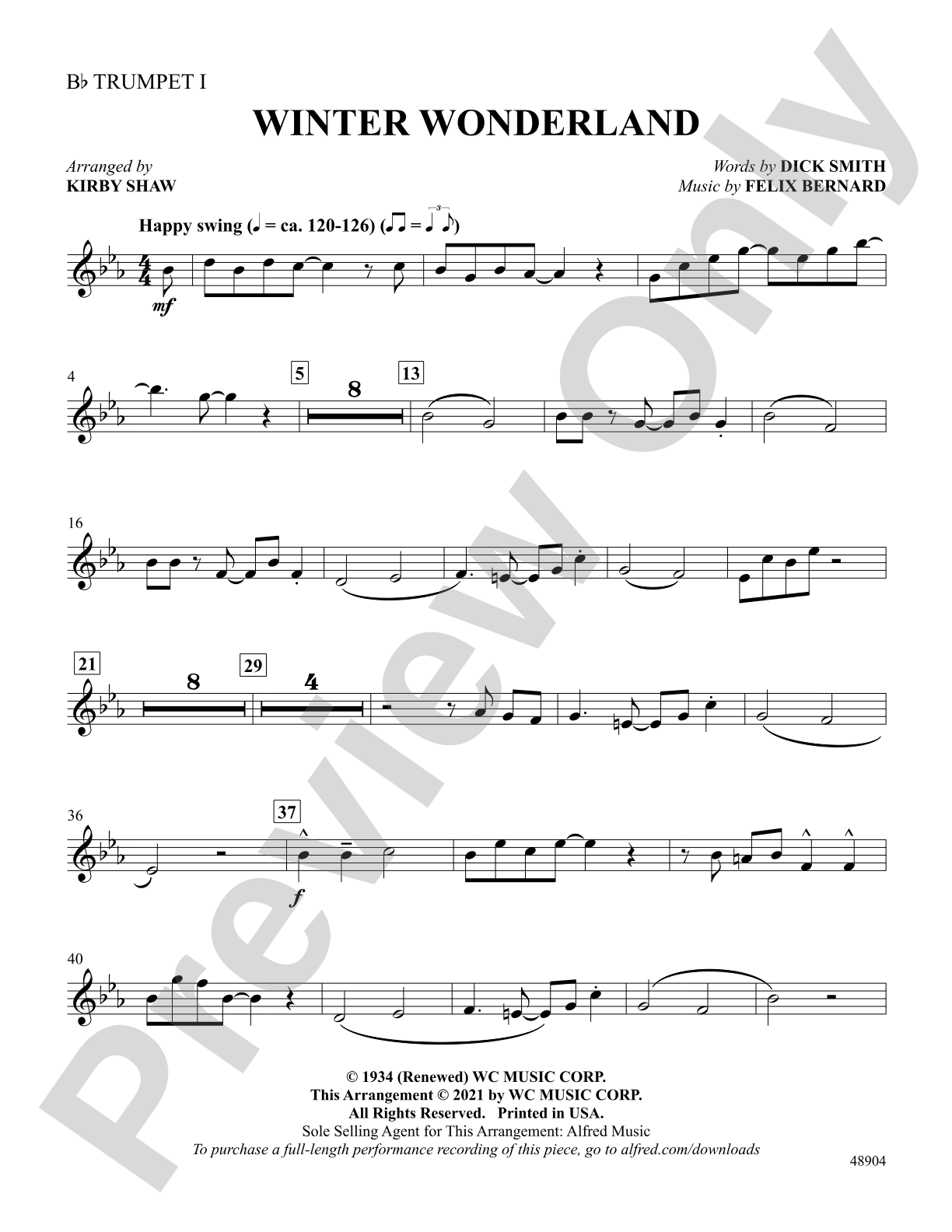 Winter Wonderland: 1st B-flat Trumpet