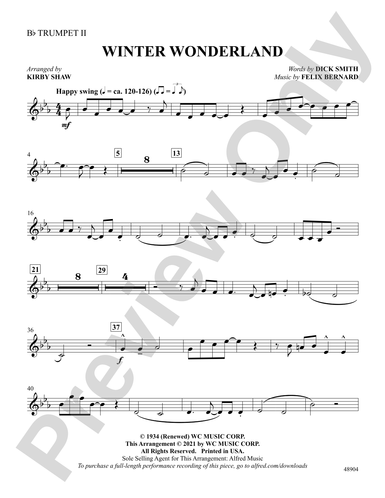 Winter Wonderland: 2nd B-flat Trumpet