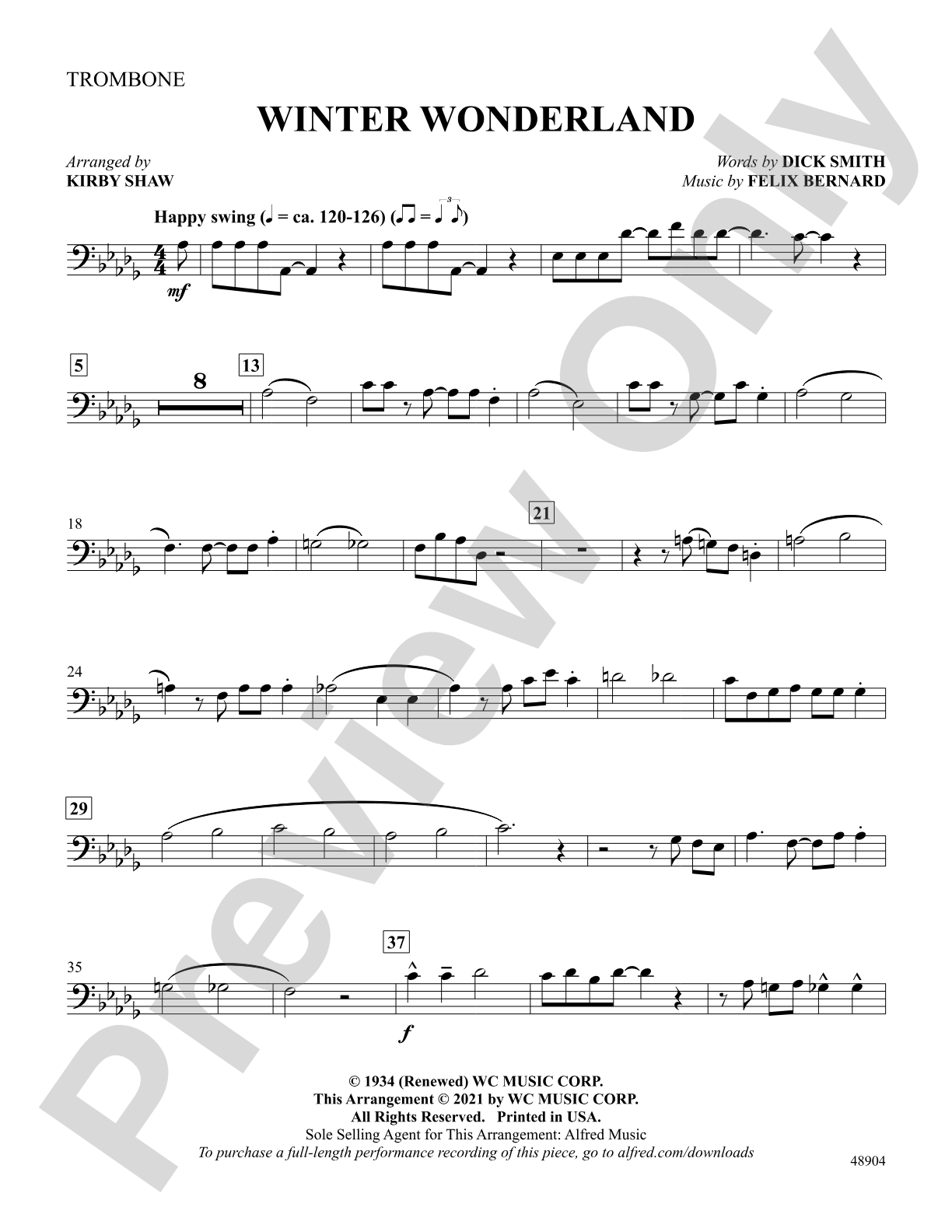 Winter Wonderland: 1st Trombone