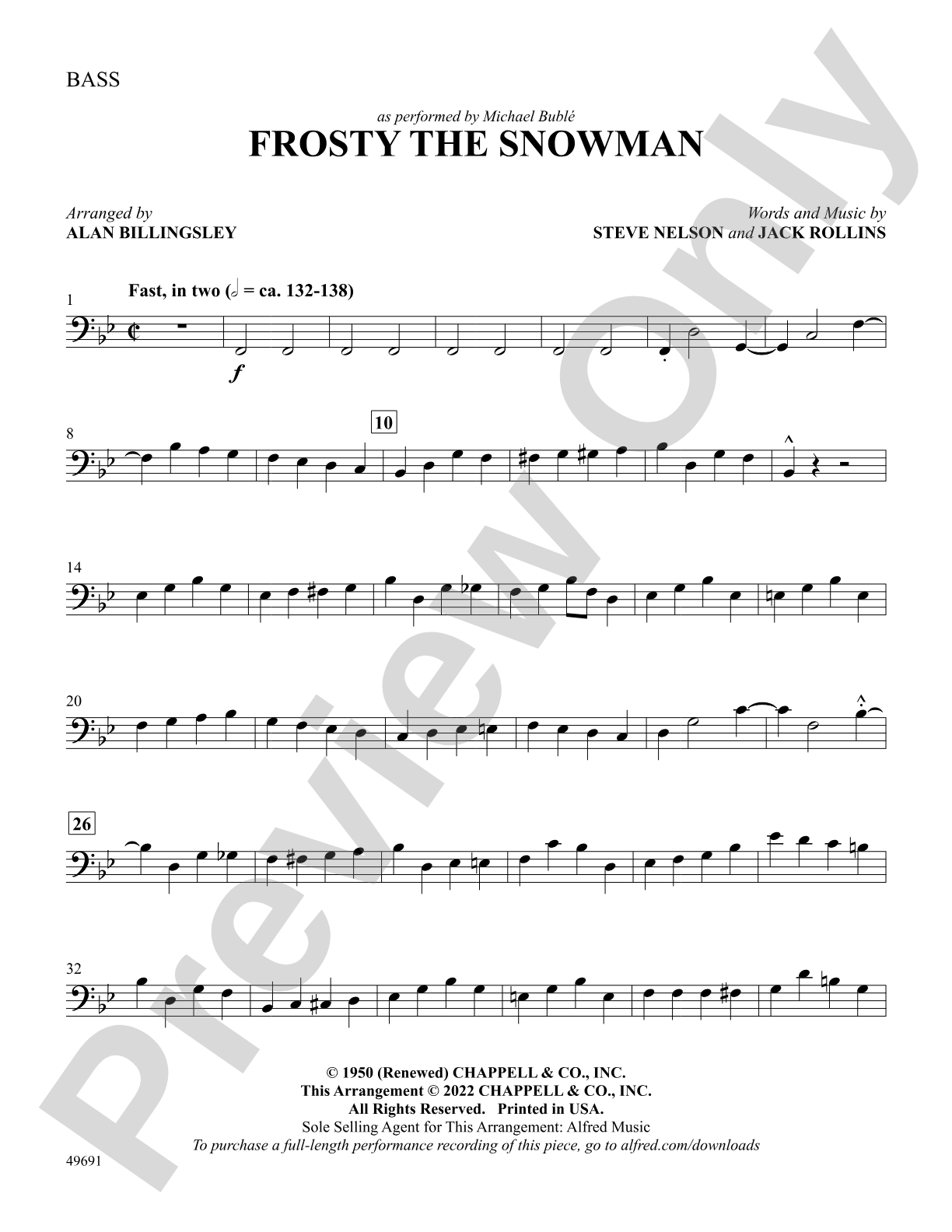 Frosty the Snowman: String Bass