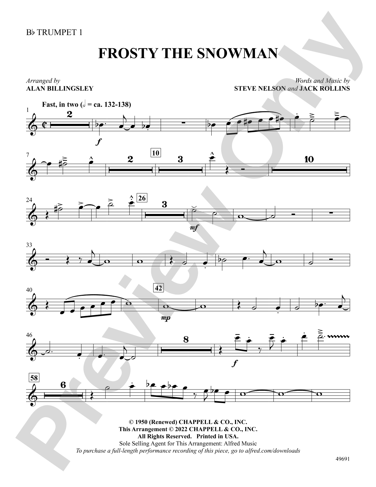 Frosty the Snowman: 1st B-flat Trumpet