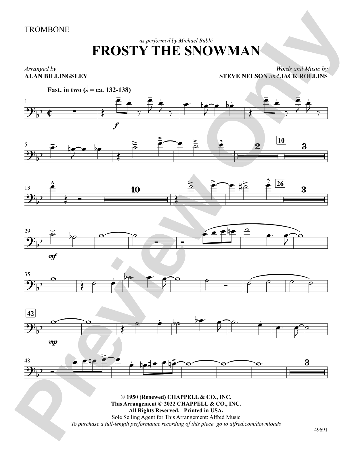 Frosty the Snowman: 1st Trombone