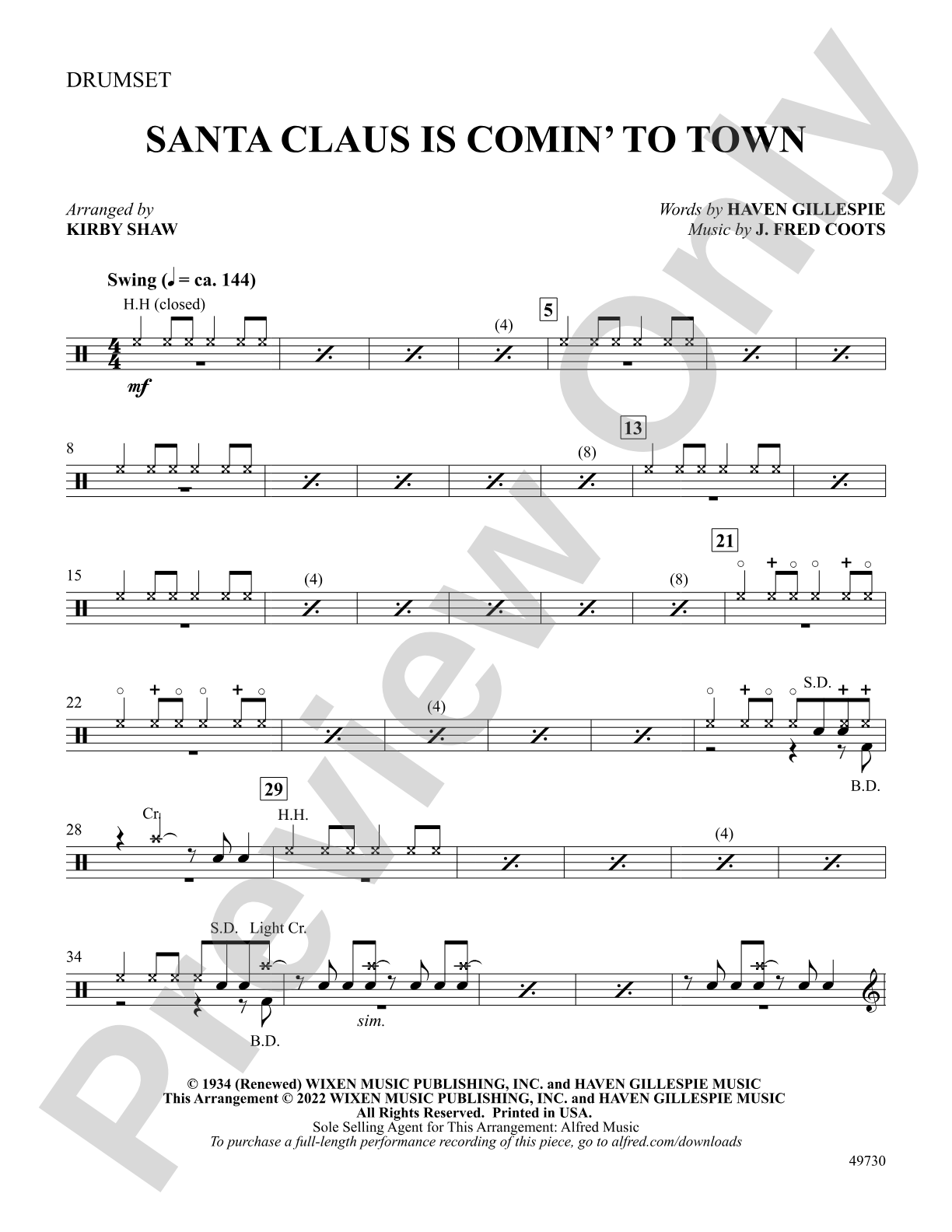 Santa Claus Is Comin' to Town: Drums