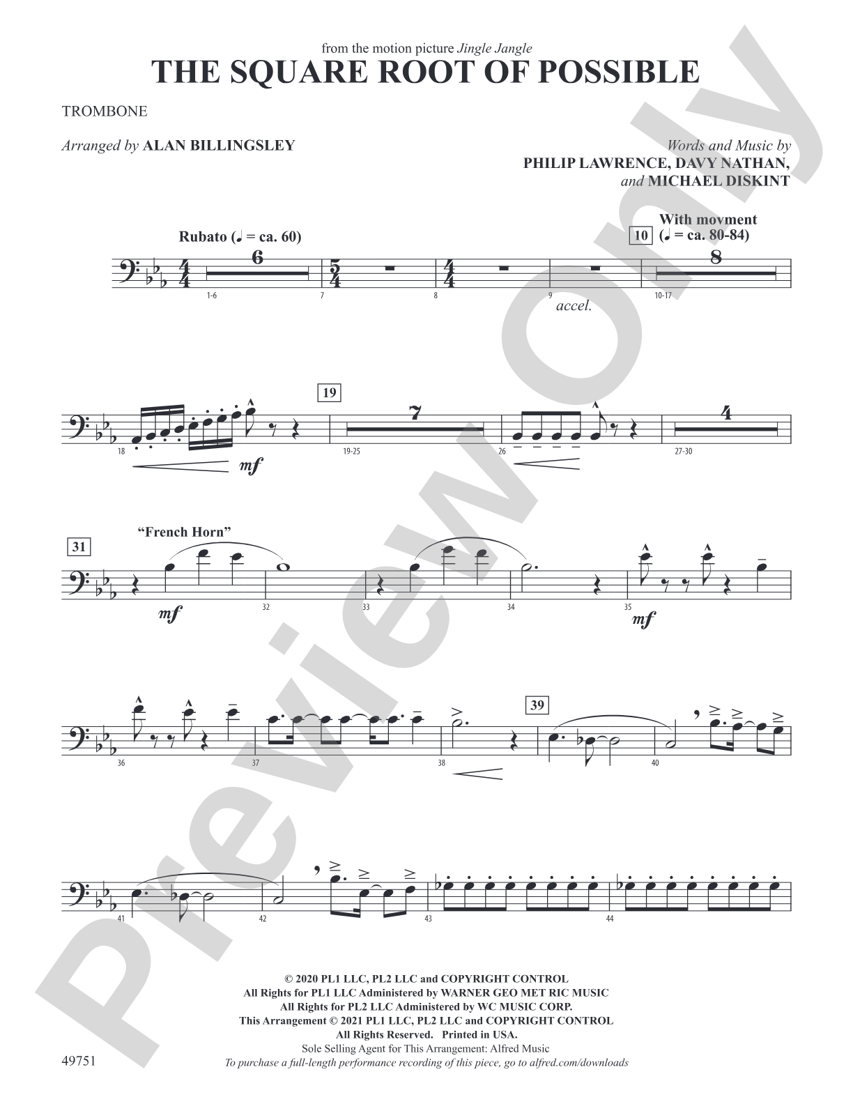 The Square Root of Possible: 1st Trombone