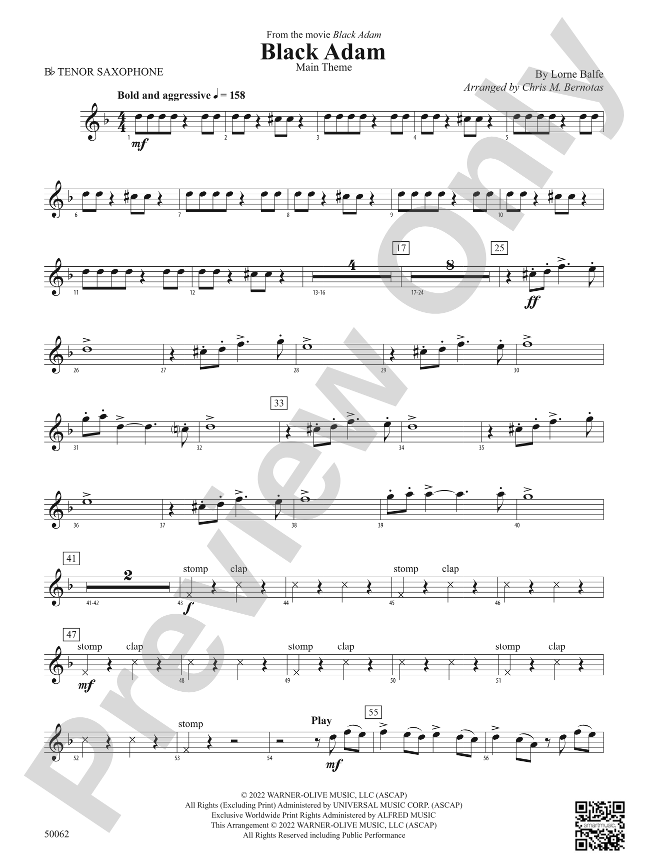 Black Adam: B-flat Tenor Saxophone
