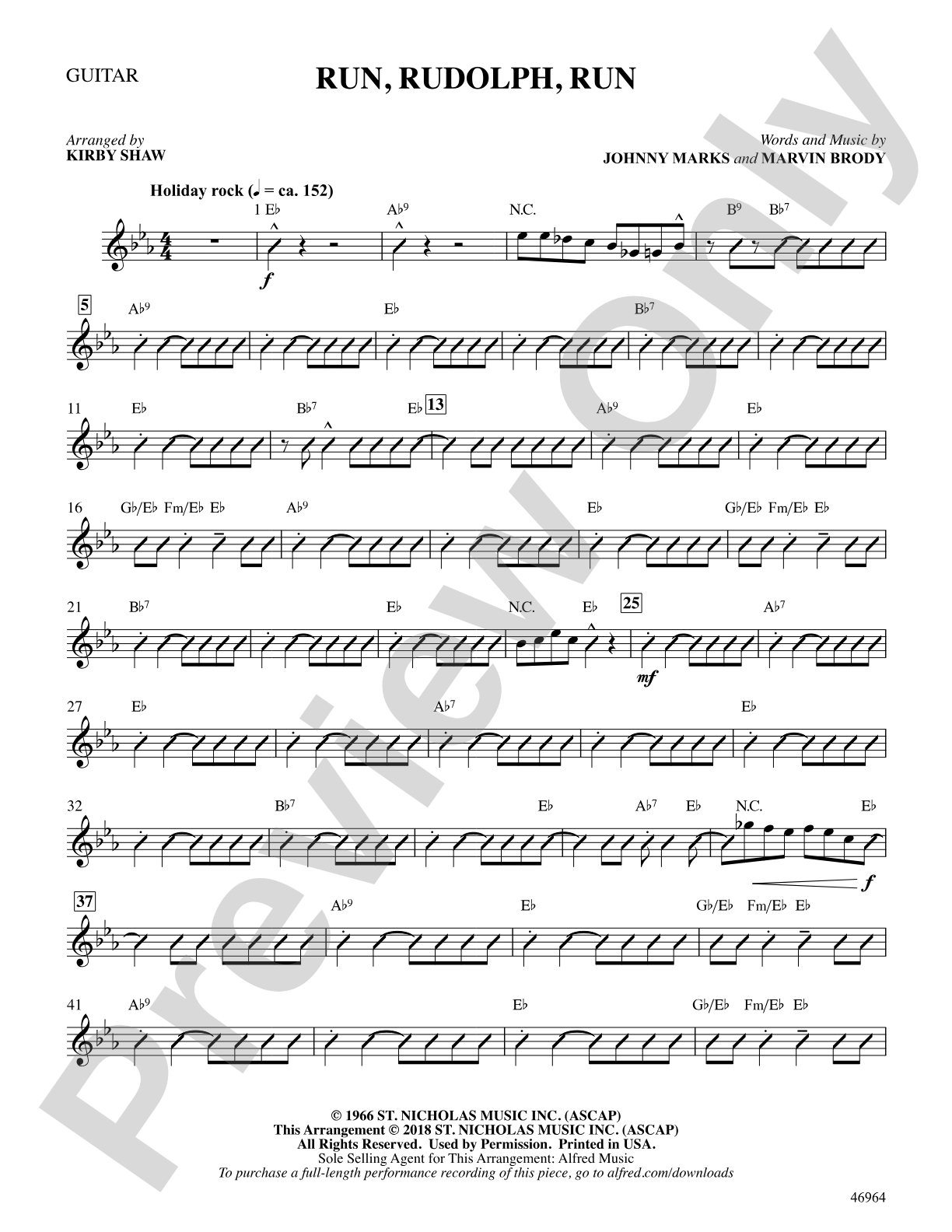 Run, Rudolph, Run: Guitar
