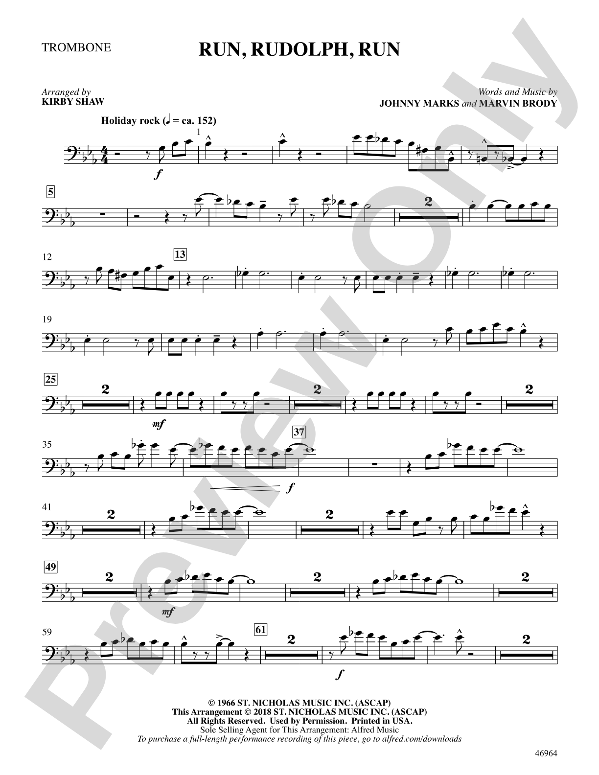 Run, Rudolph, Run: 1st Trombone