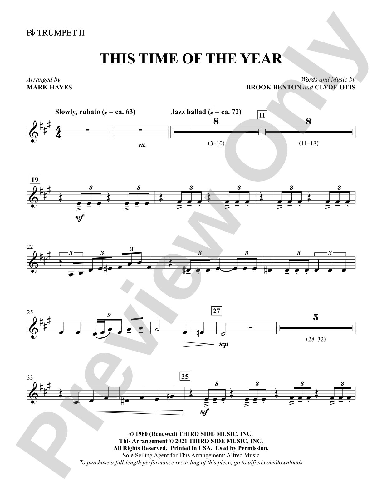 This Time of the Year: 2nd B-flat Trumpet
