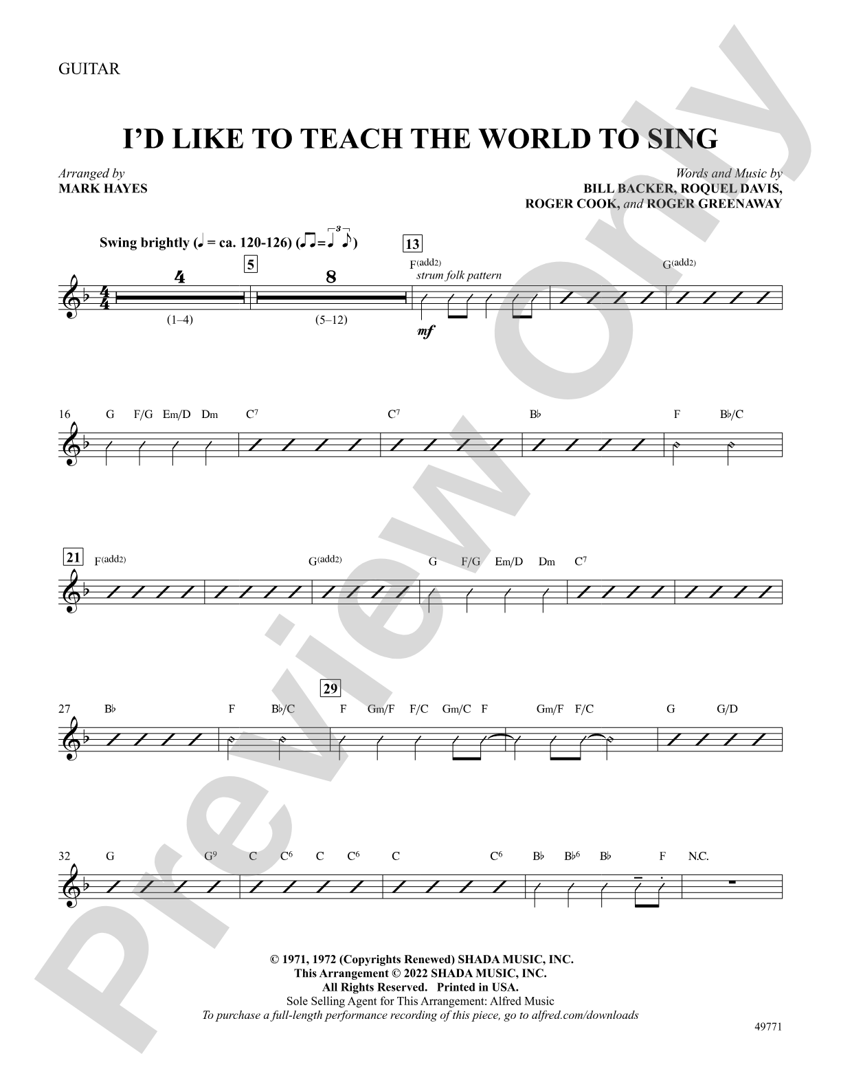 I'd Like to Teach the World to Sing: Guitar