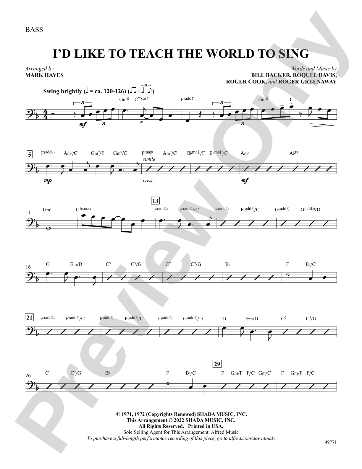 I'd Like to Teach the World to Sing: String Bass