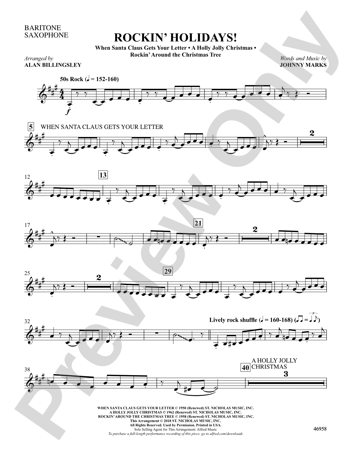 Rockin' Holidays!: E-flat Baritone Saxophone