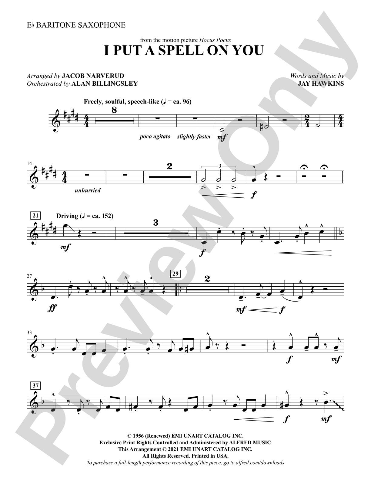 I Put a Spell on You: E-flat Baritone Saxophone