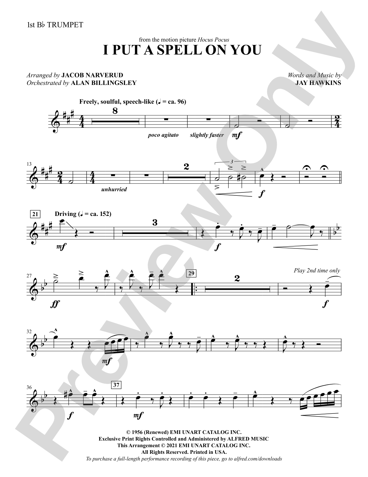 I Put a Spell on You: 1st B-flat Trumpet