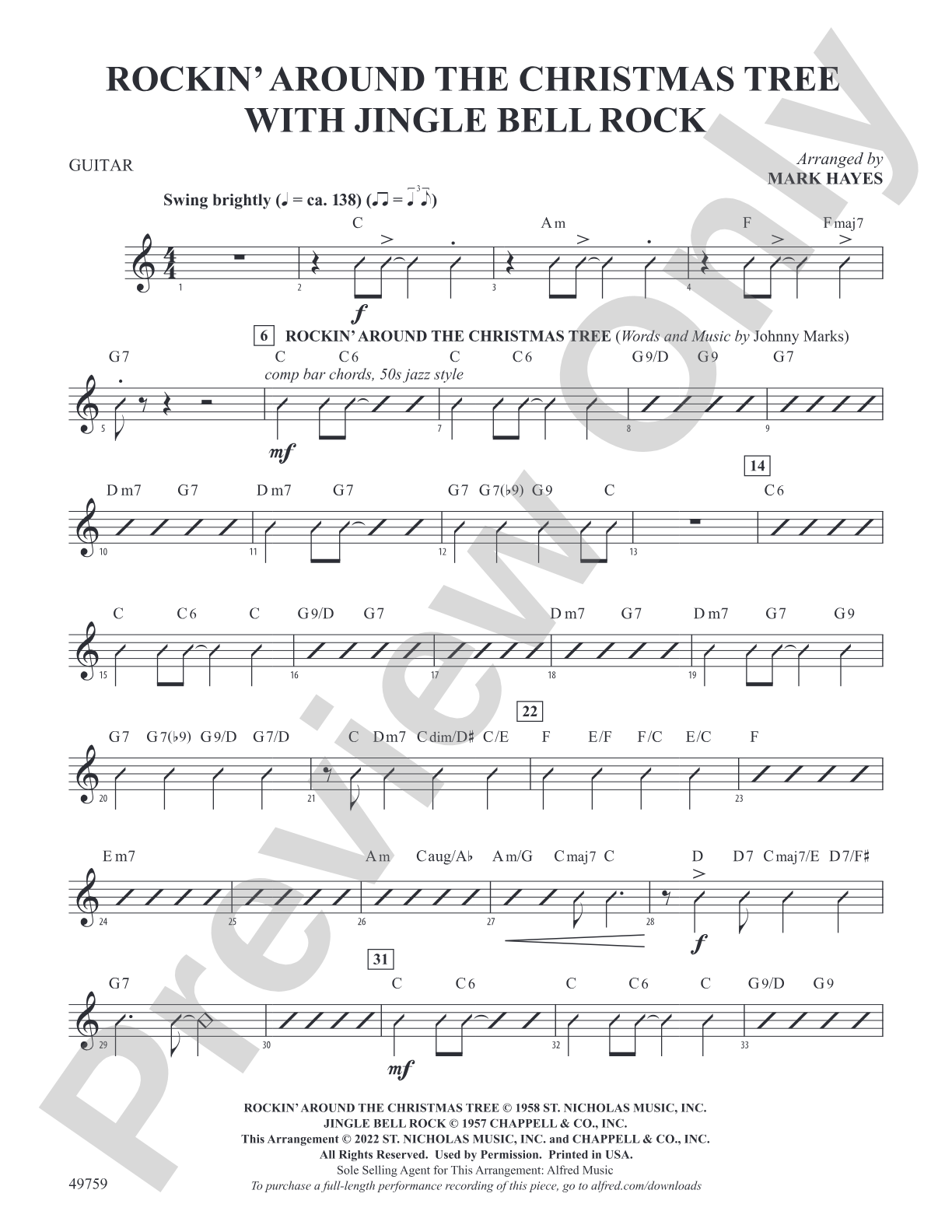 Rockin' Around the Christmas Tree with Jingle Bell Rock: Guitar