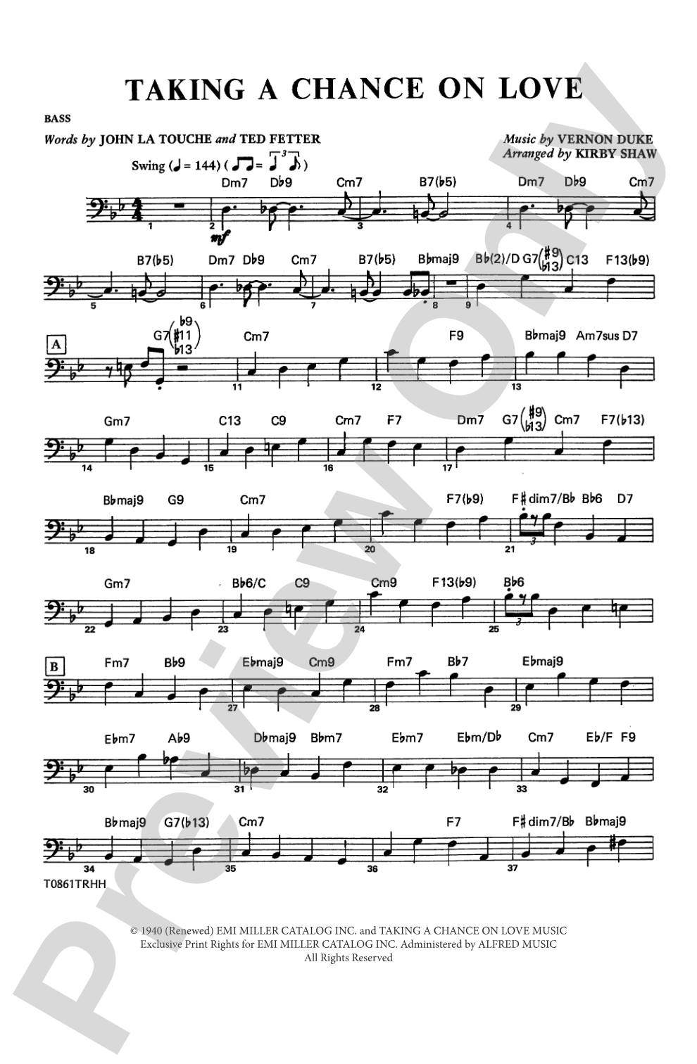 Taking a Chance on Love: String Bass