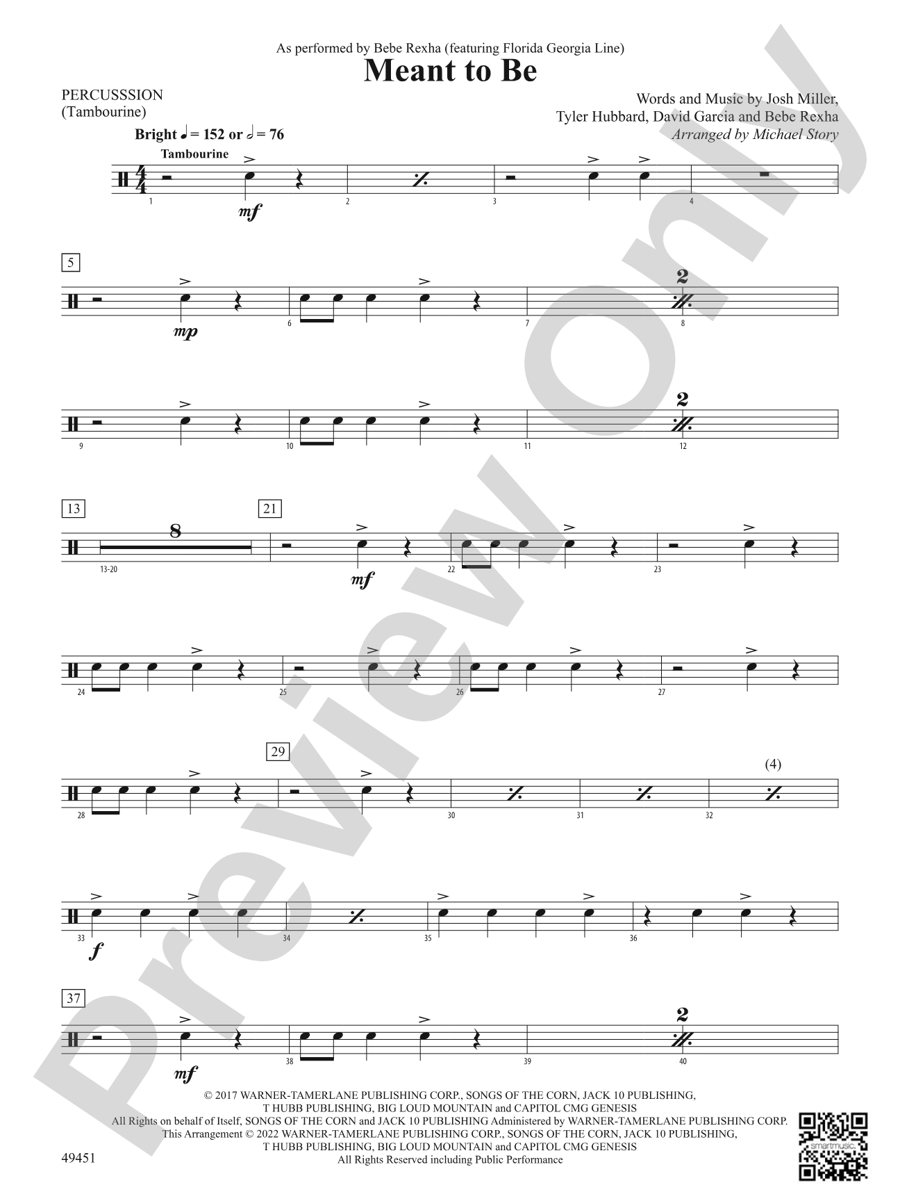 Meant To Be: 1st Percussion