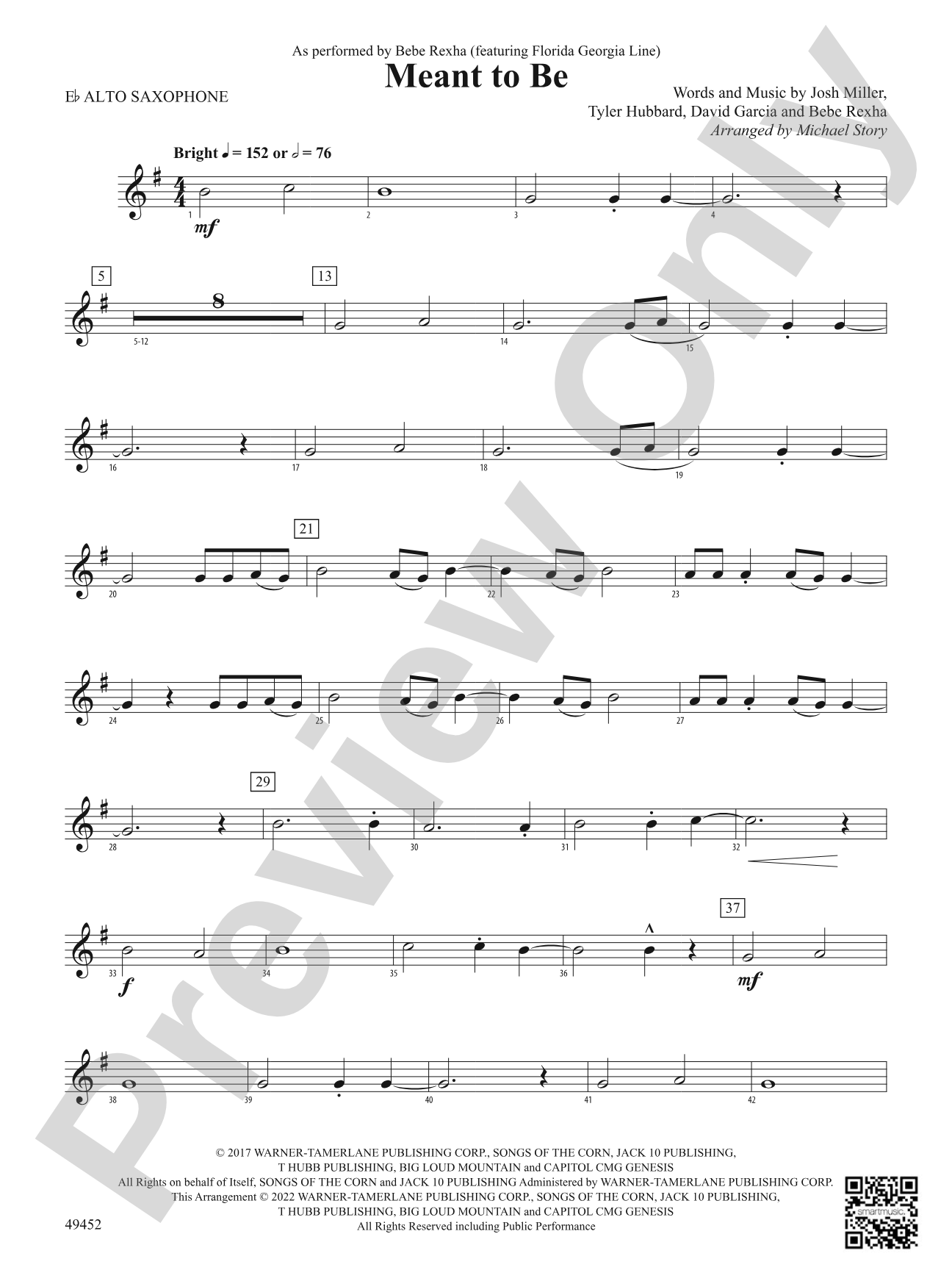 Meant To Be: E-flat Alto Saxophone