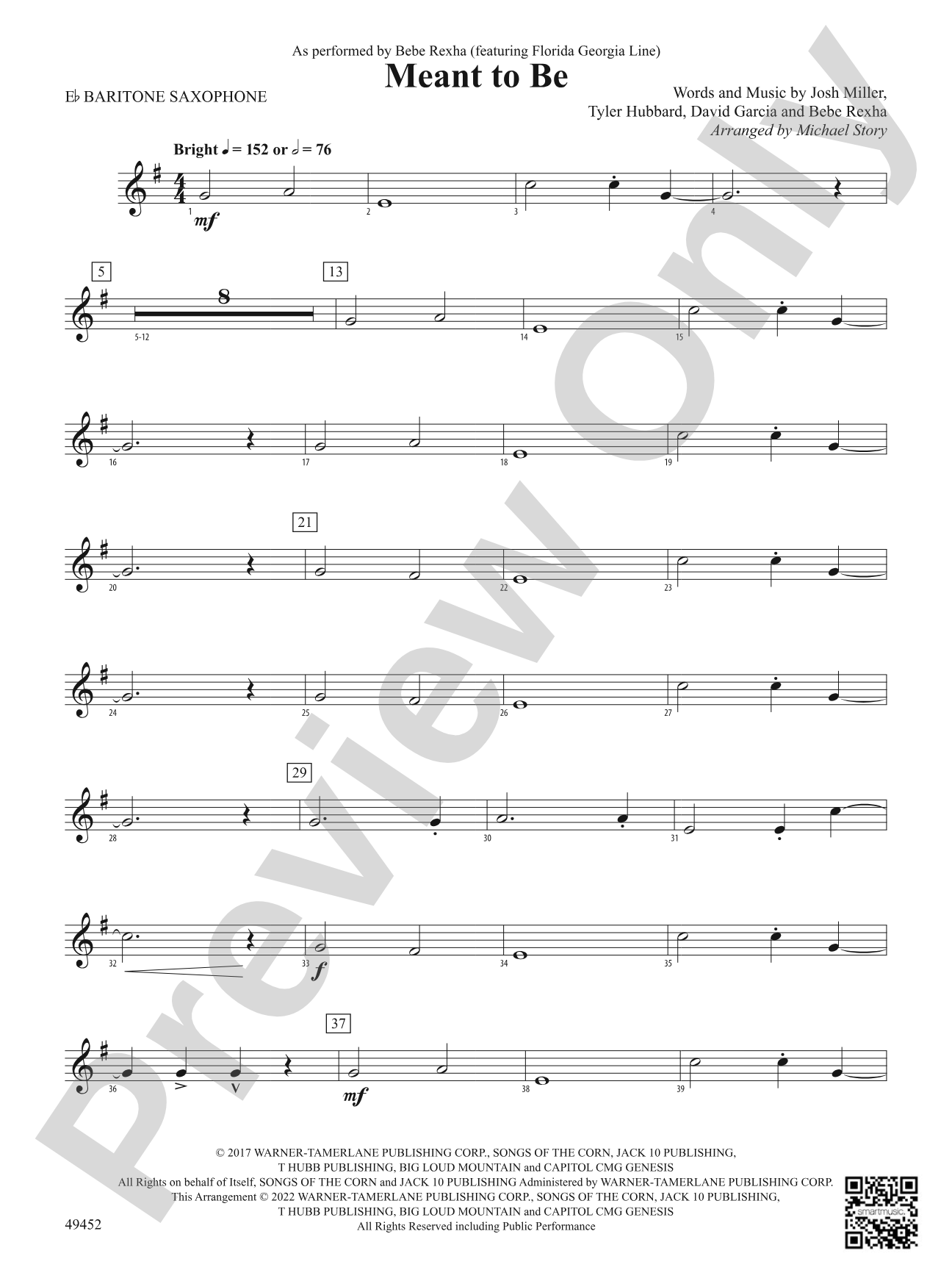 Meant To Be: E-flat Baritone Saxophone