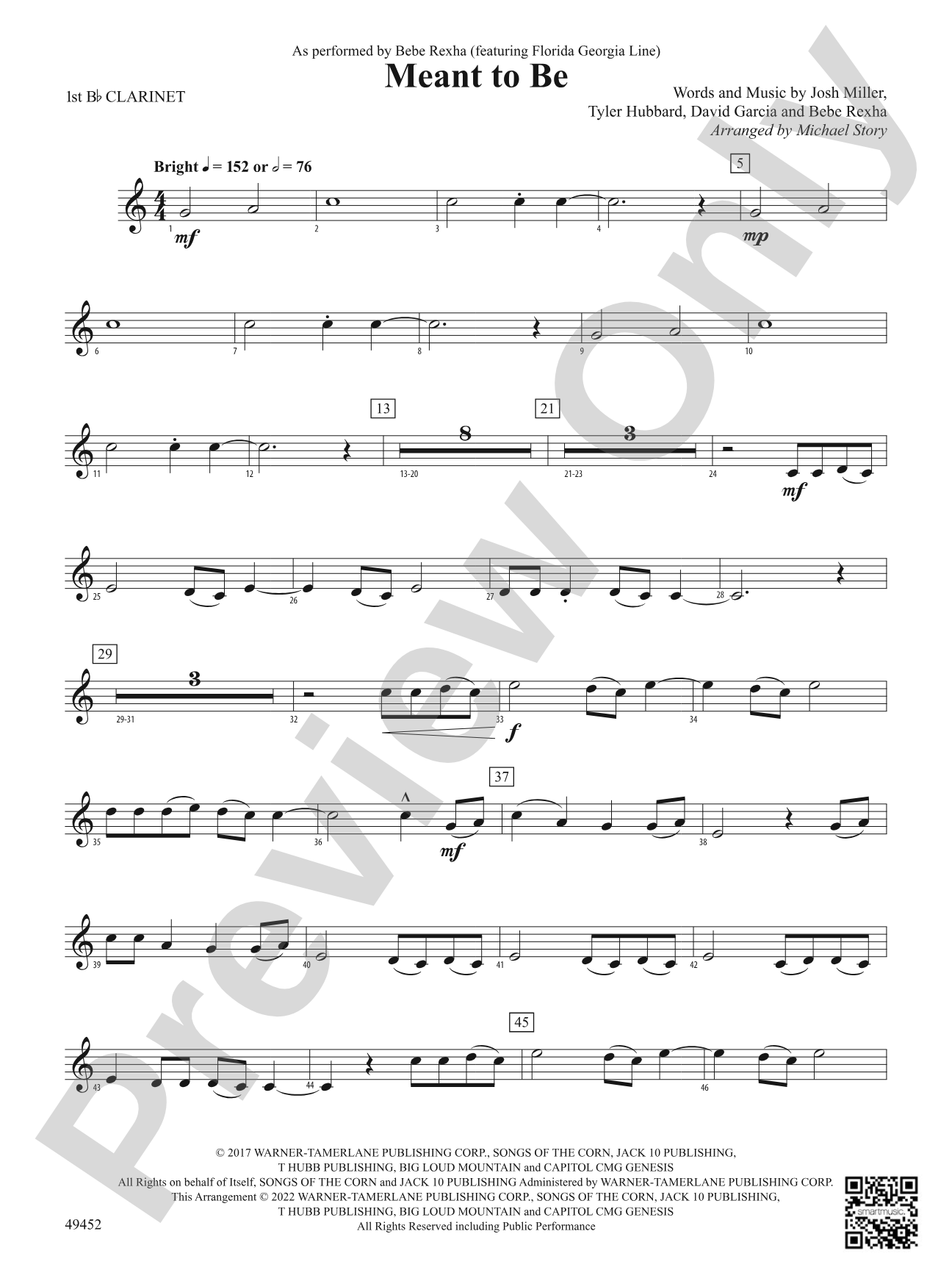 Meant To Be: 1st B-flat Clarinet