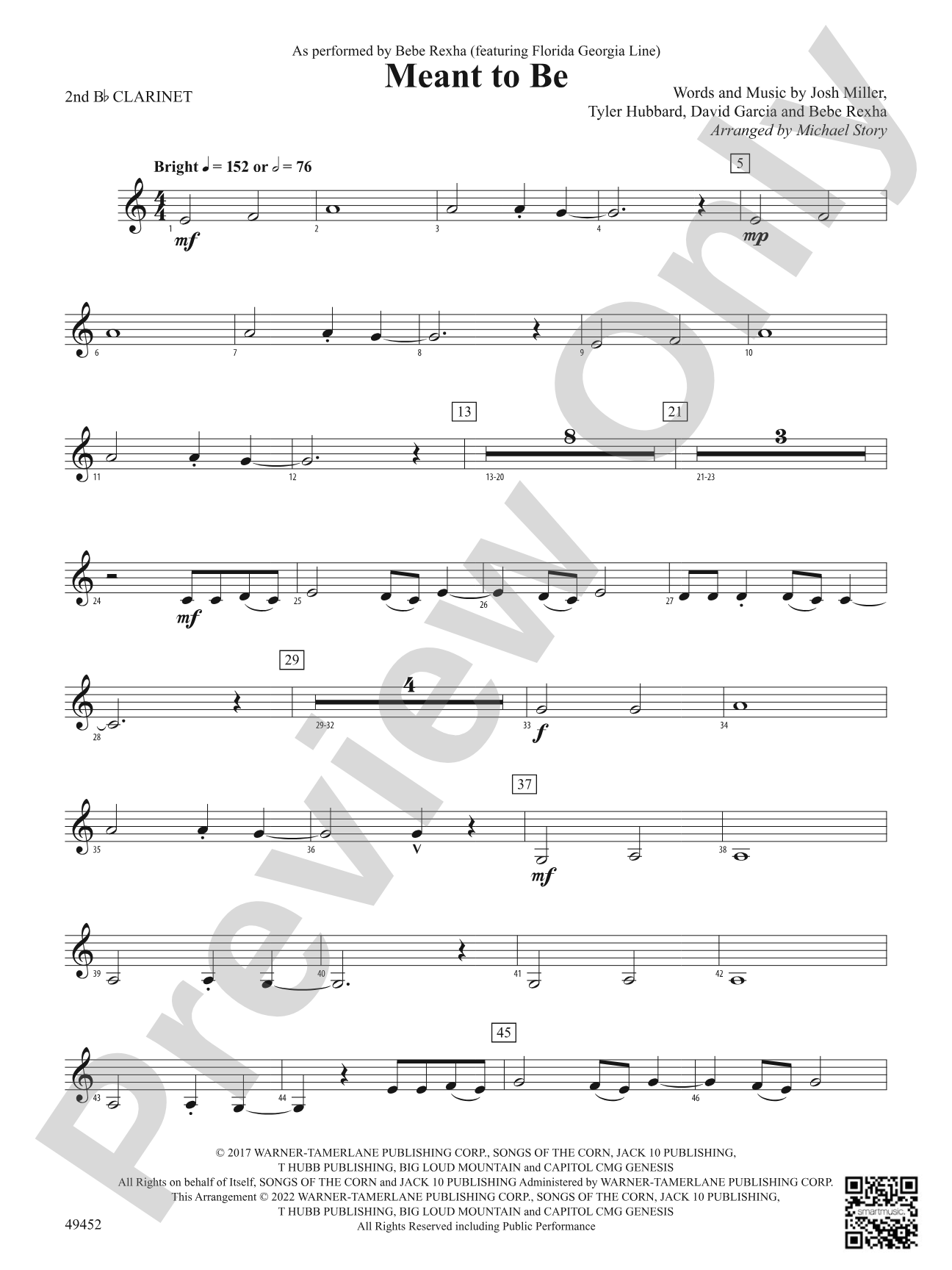 Meant To Be: 2nd B-flat Clarinet
