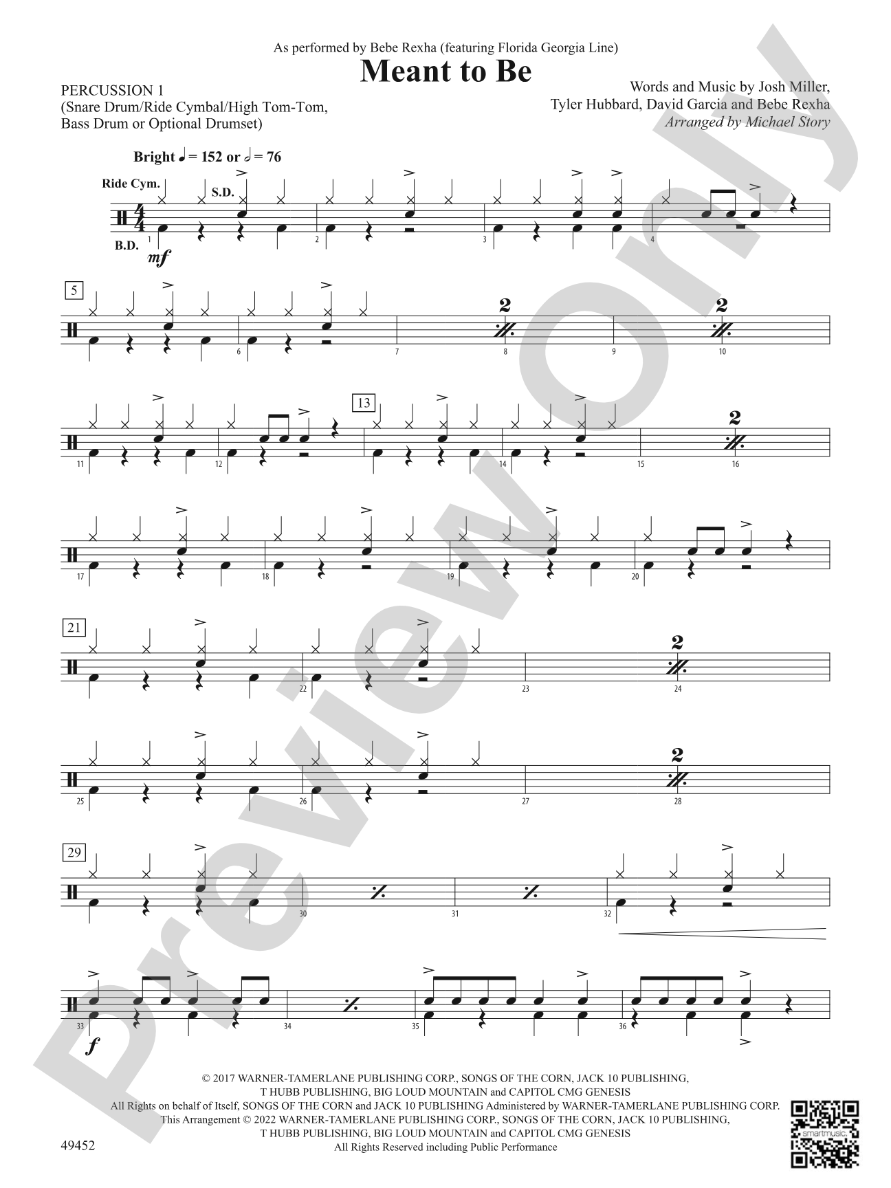 Meant To Be: 1st Percussion