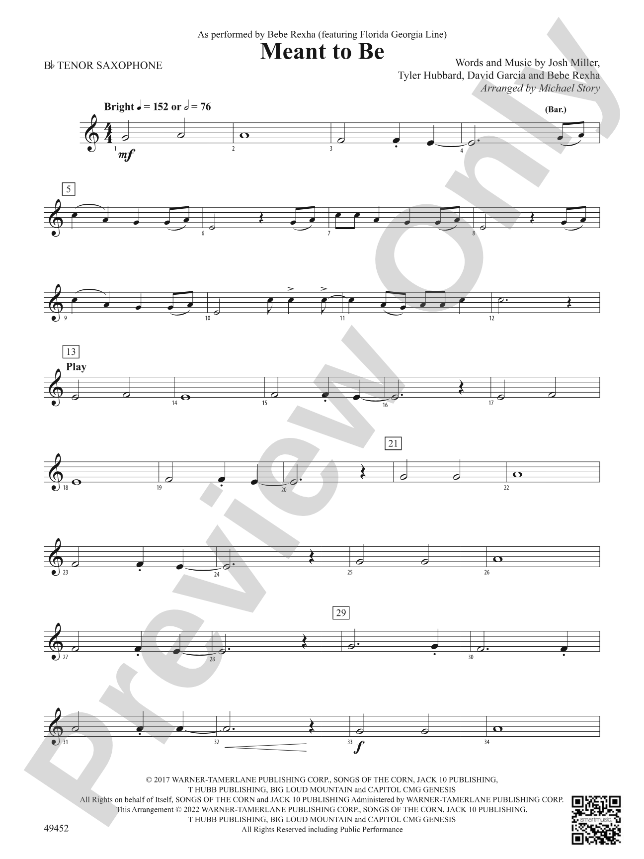 Meant To Be: B-flat Tenor Saxophone