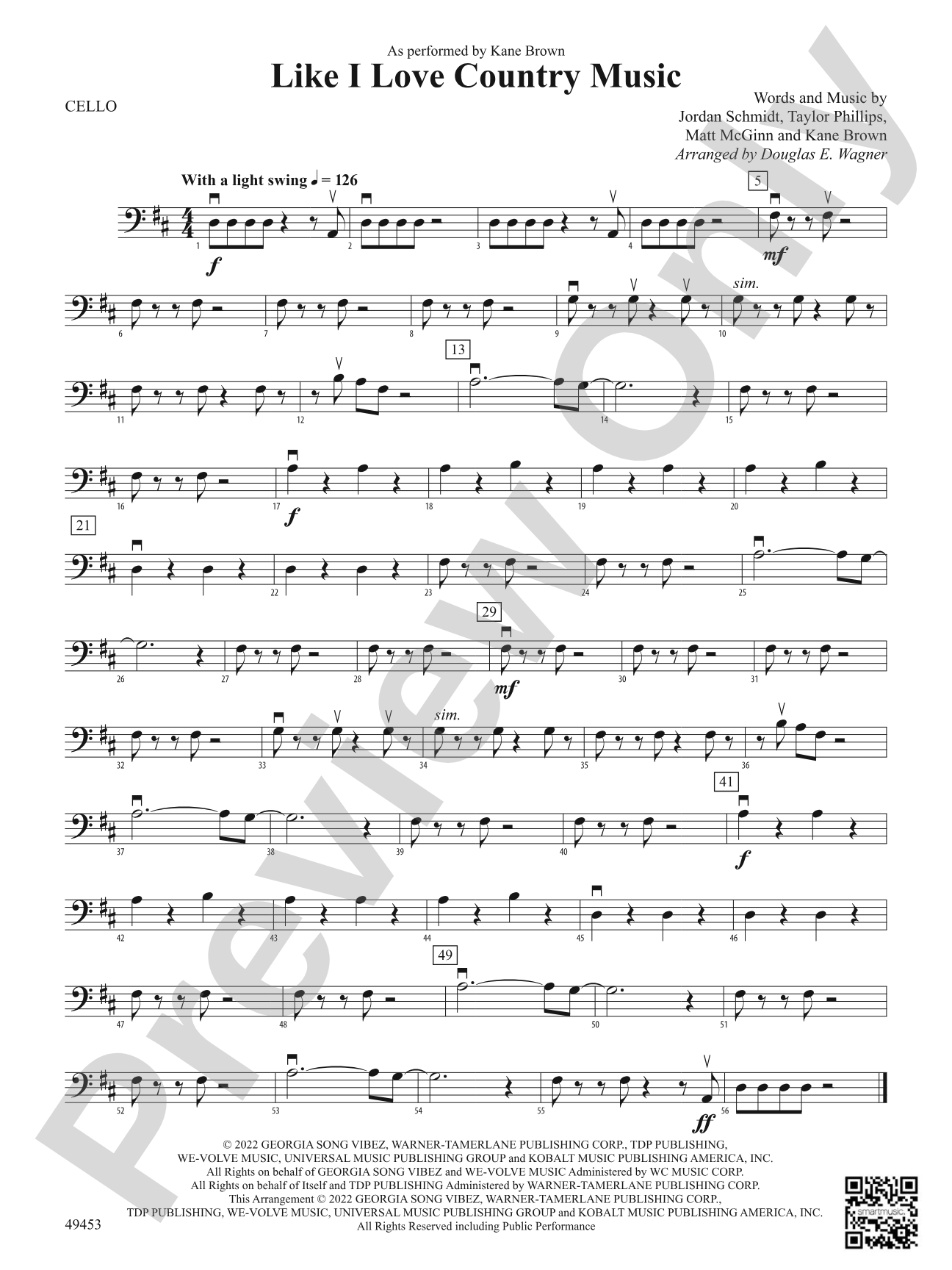 Like I Love Country Music: Cello