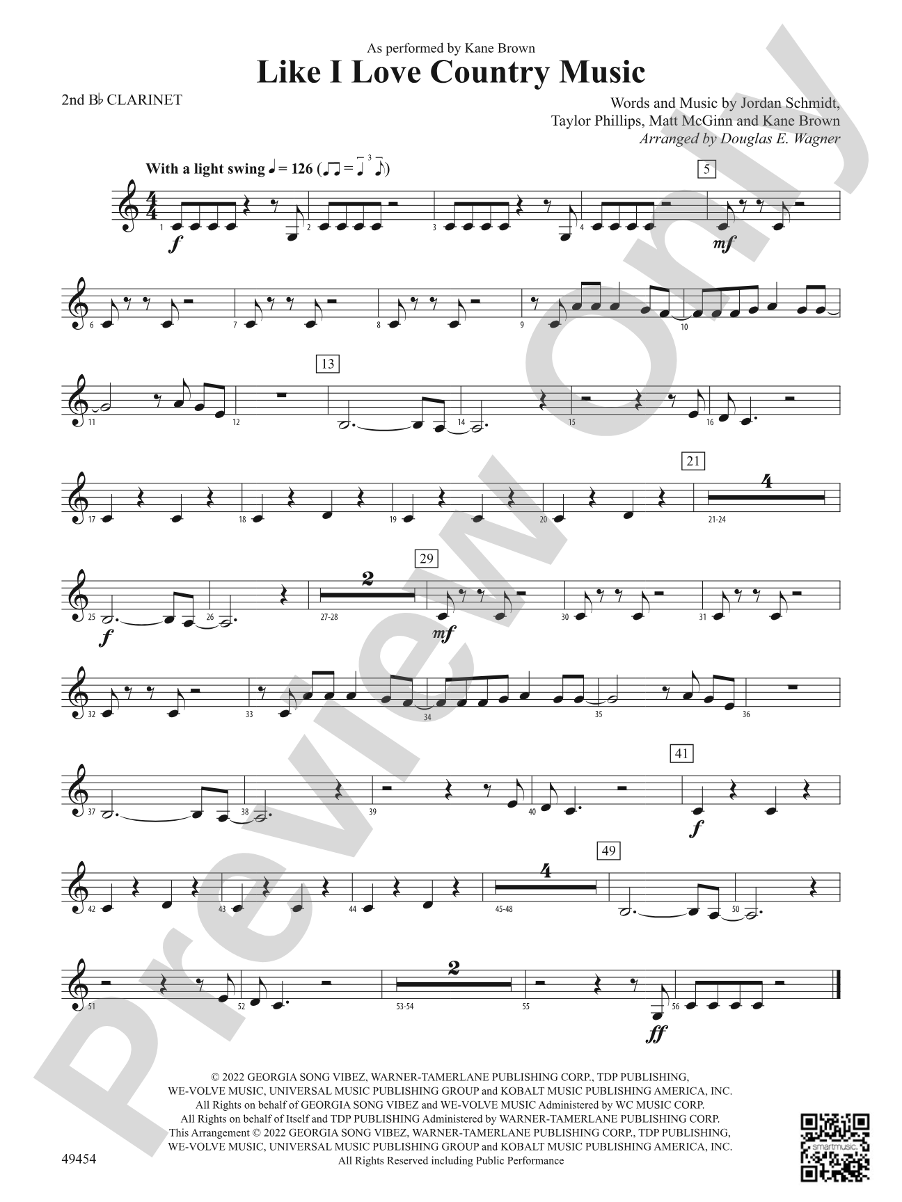 Like I Love Country Music: 2nd B-flat Clarinet