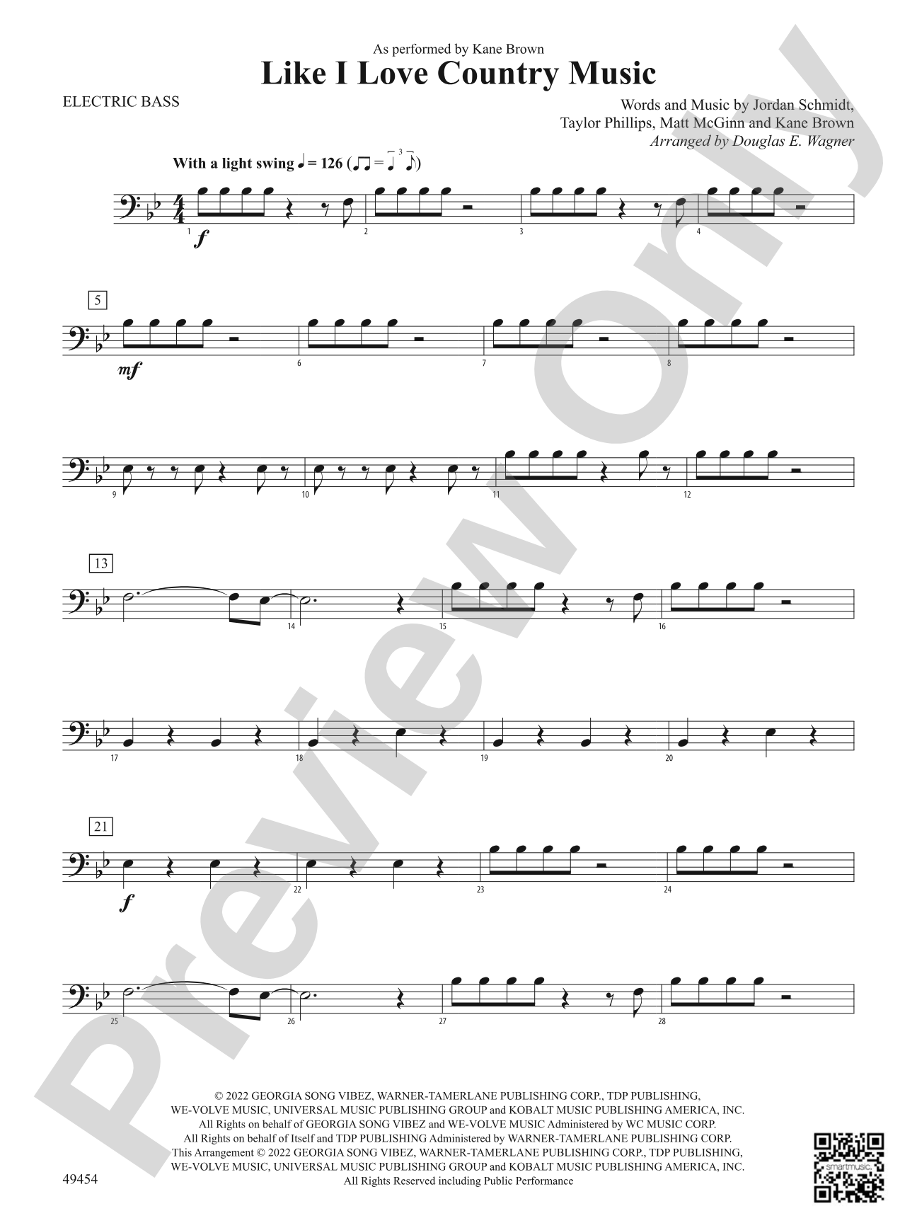 Like I Love Country Music: Electric Bass