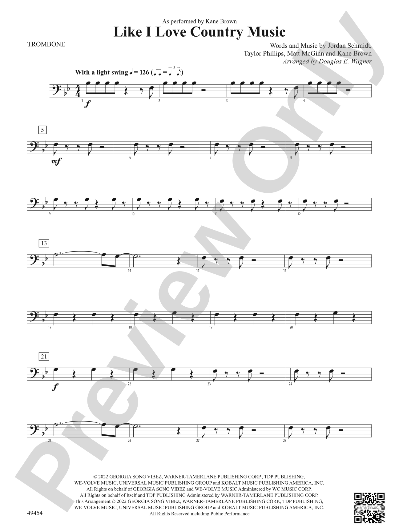 Like I Love Country Music: 1st Trombone