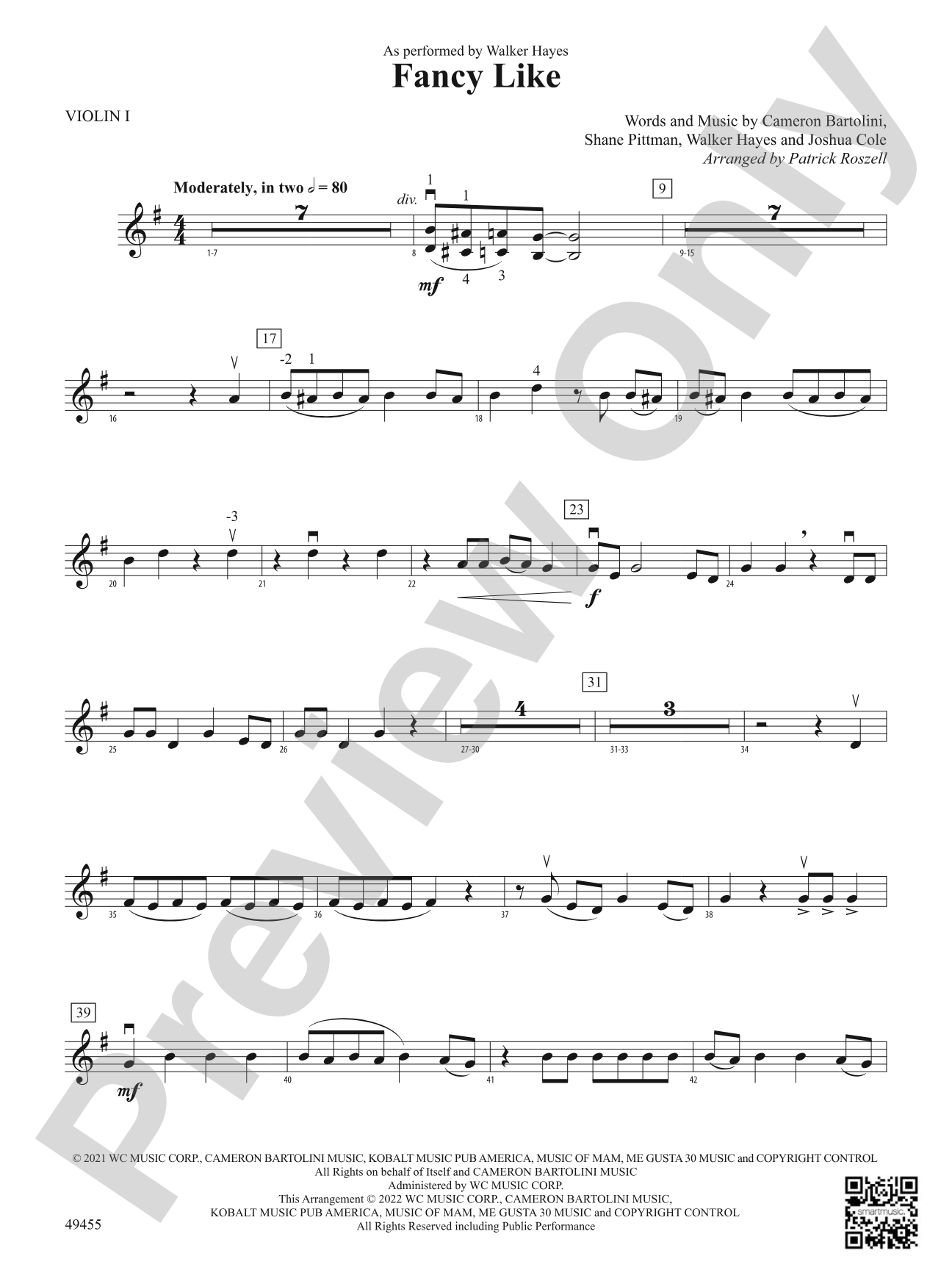 Fancy Like: 1st Violin