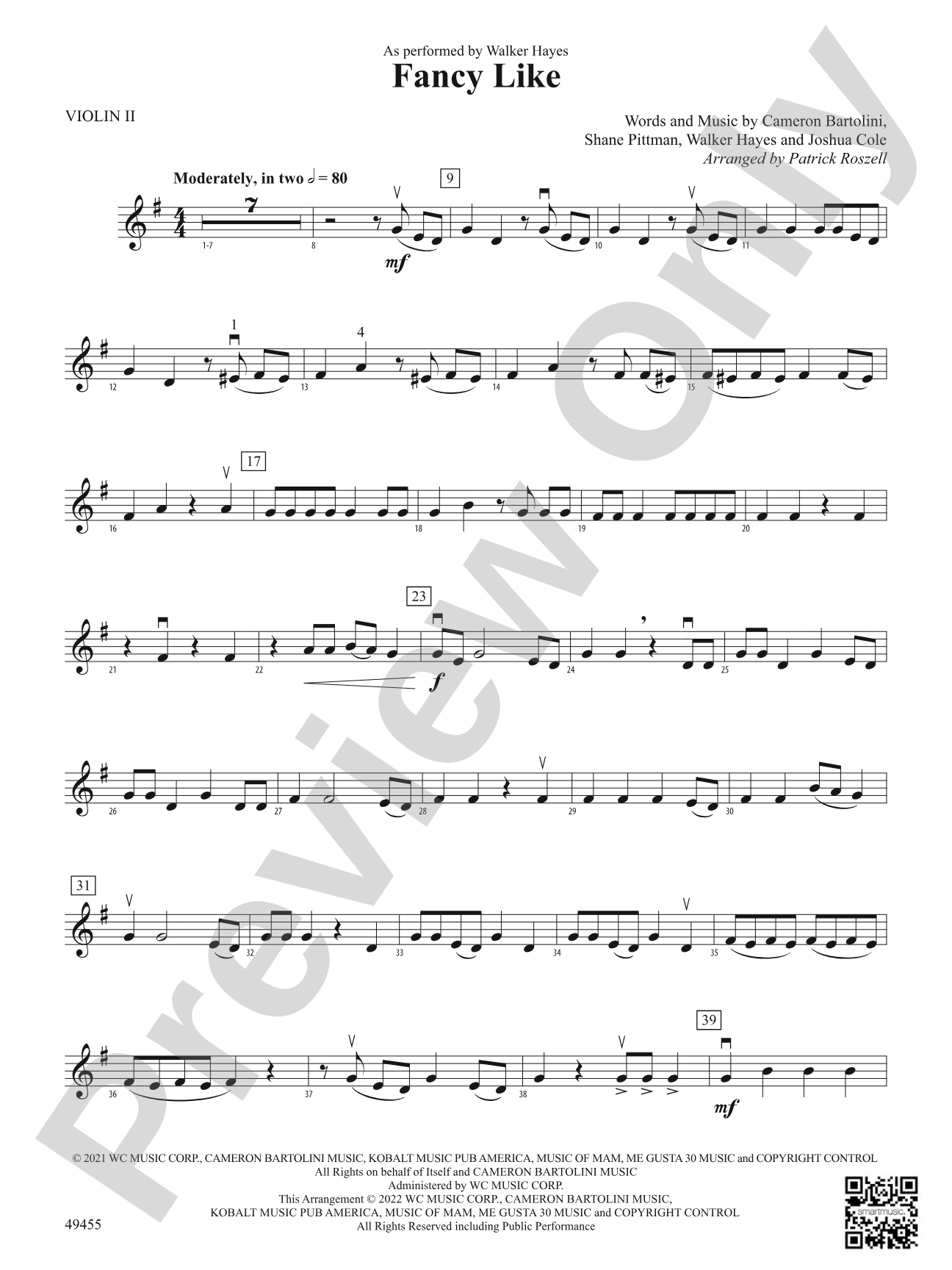 Fancy Like: 2nd Violin