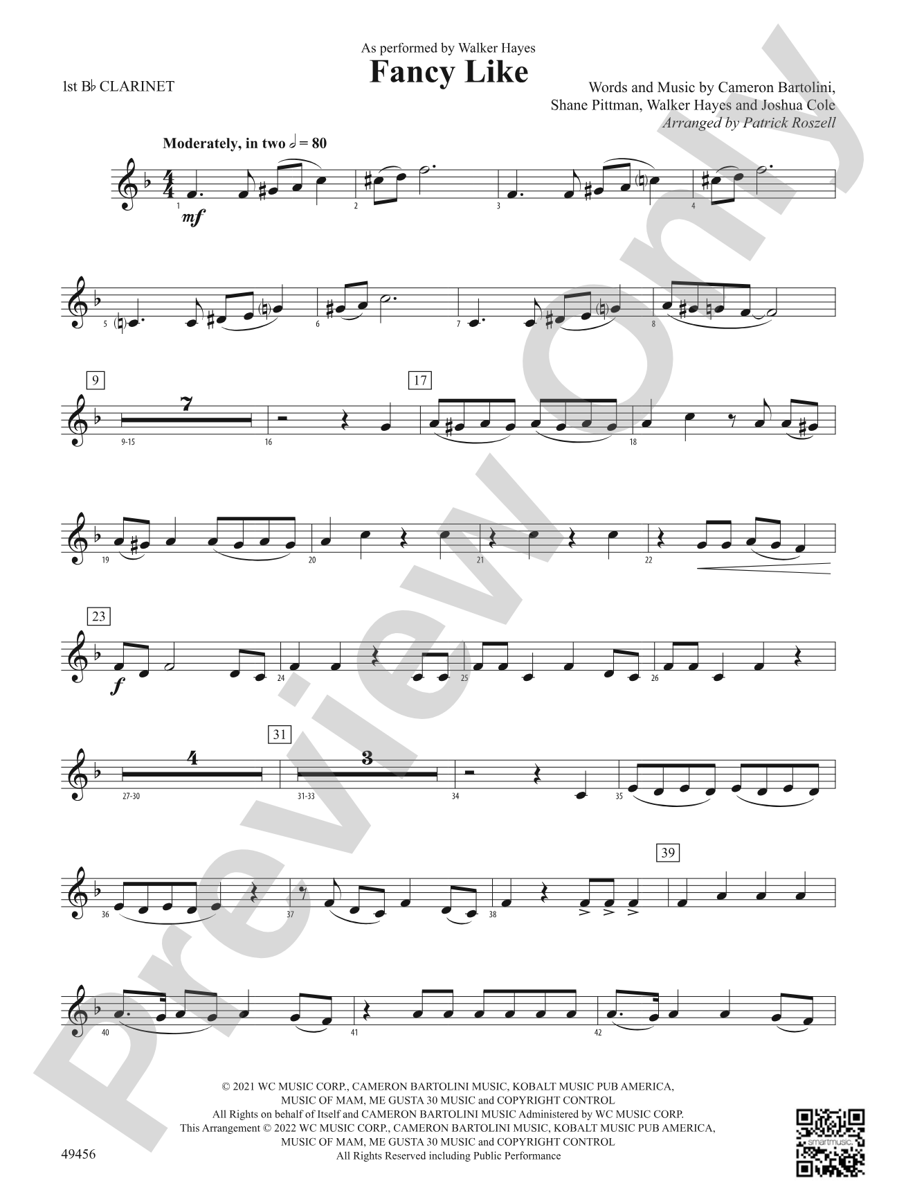 Fancy Like: 1st B-flat Clarinet