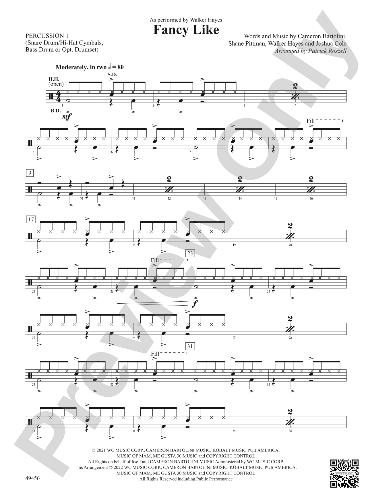 Fancy Like: 1st Percussion
