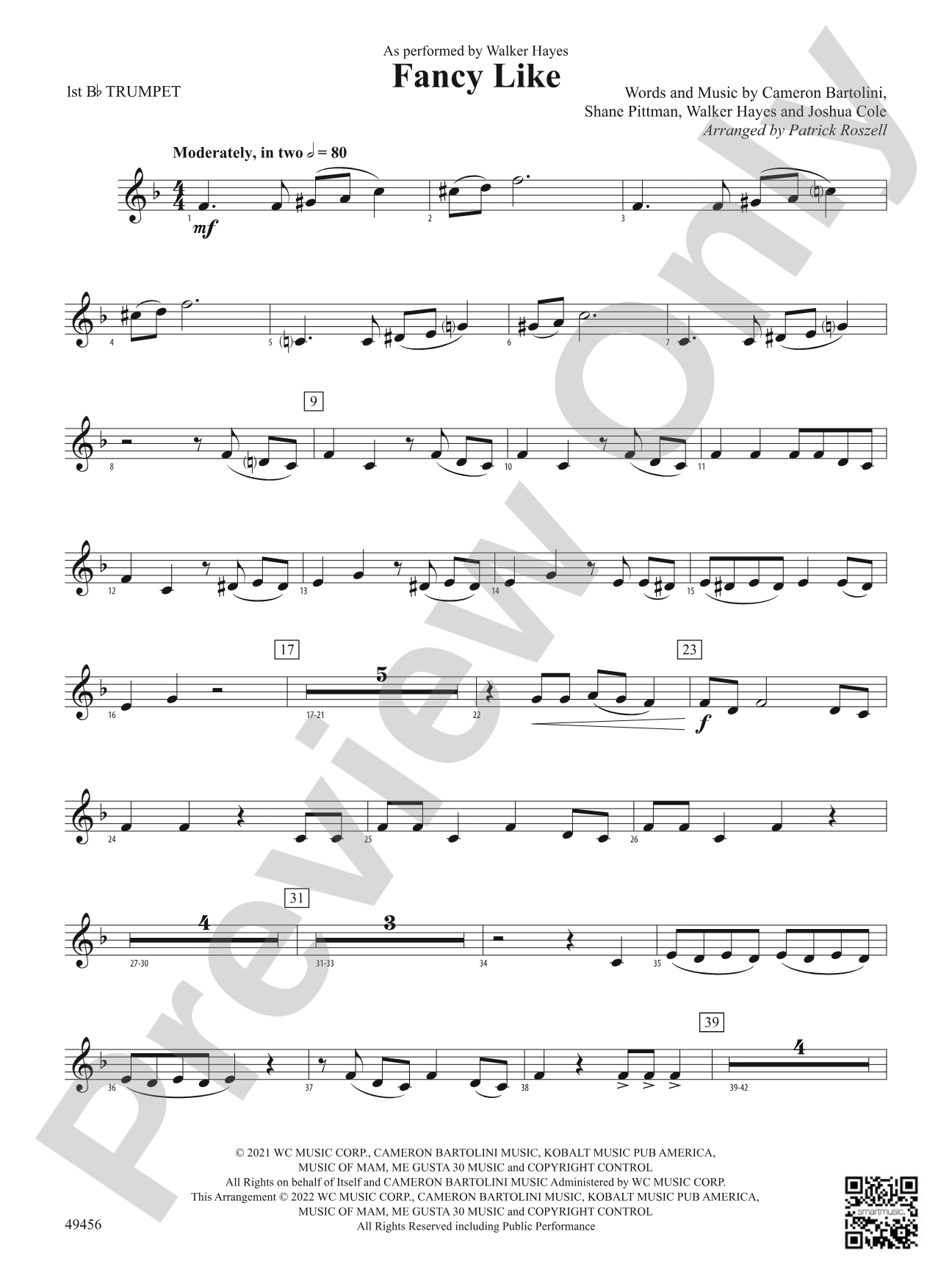 Fancy Like: 1st B-flat Trumpet